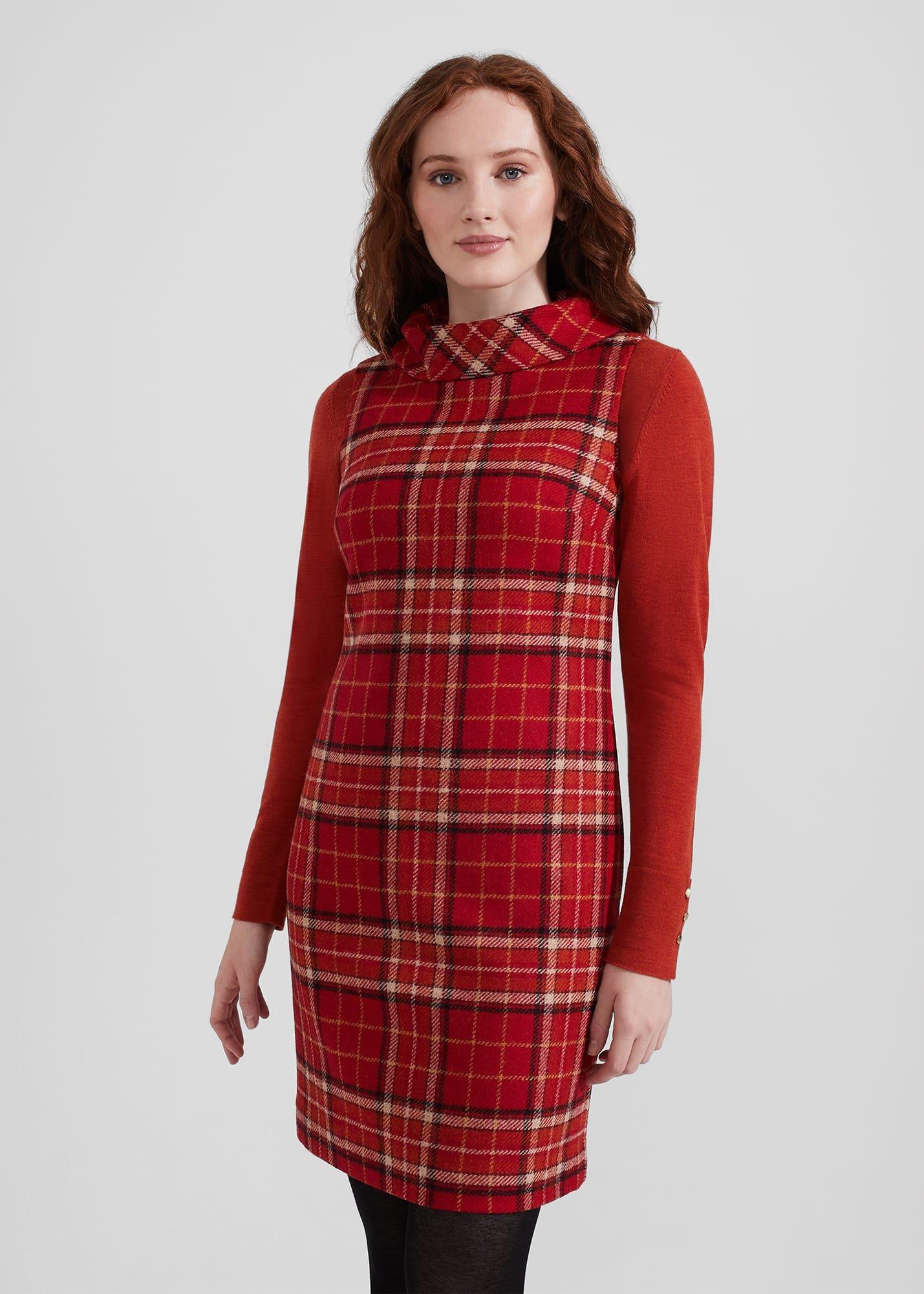 Mila Wool Dress, Red Multi, hi-res