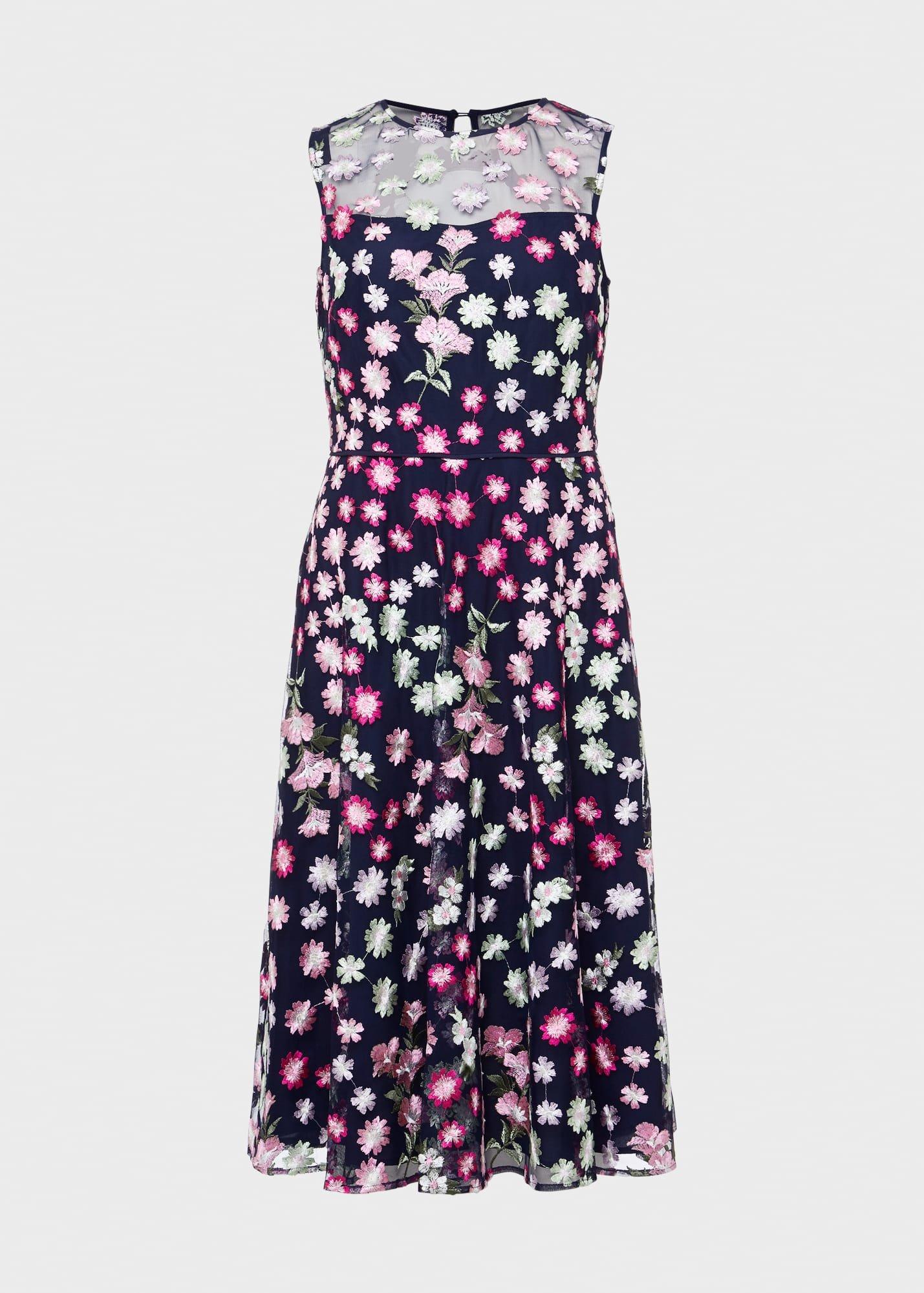 Ira Embroidered Dress, Navy Multi, hi-res