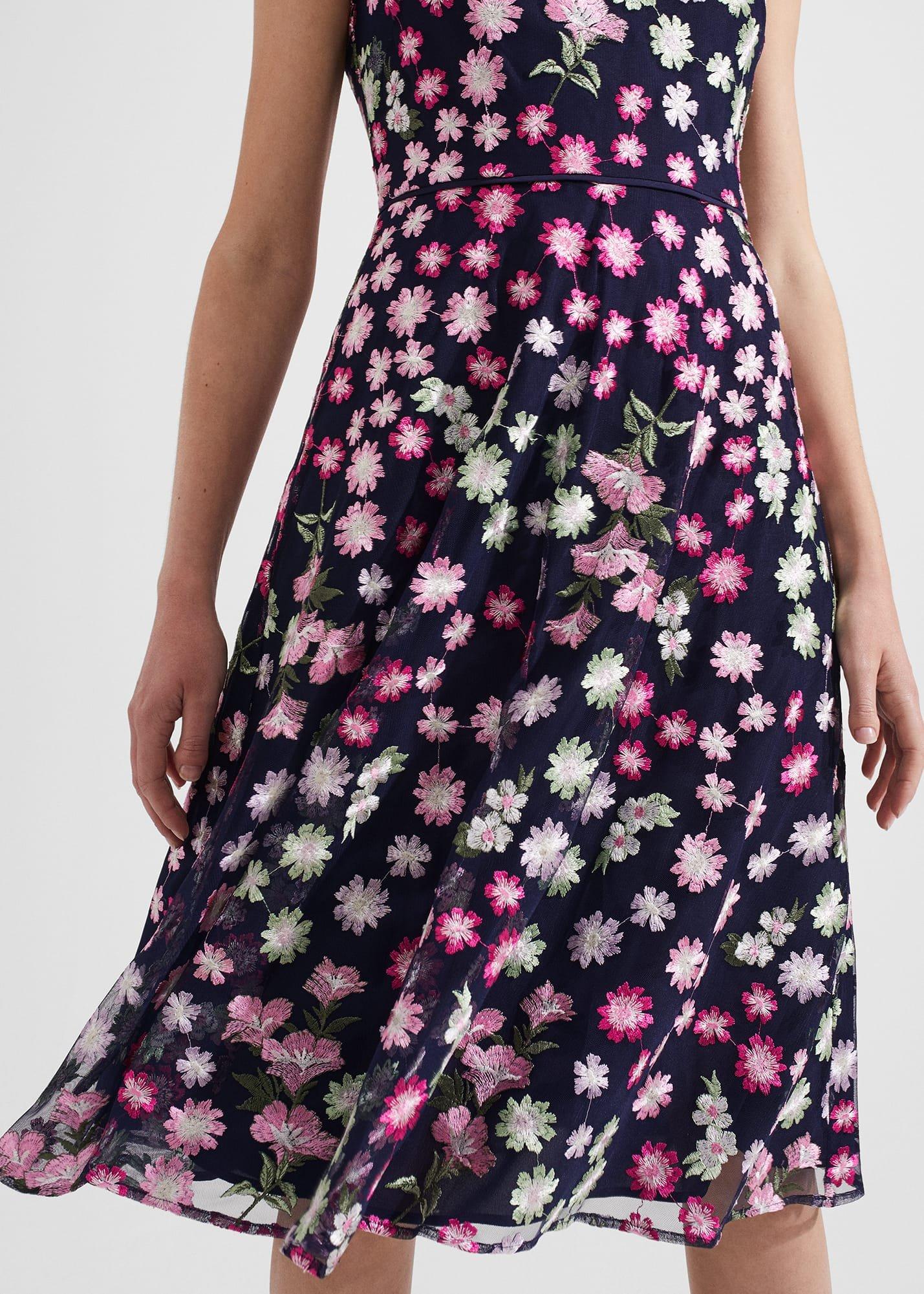 Ira Embroidered Dress, Navy Multi, hi-res