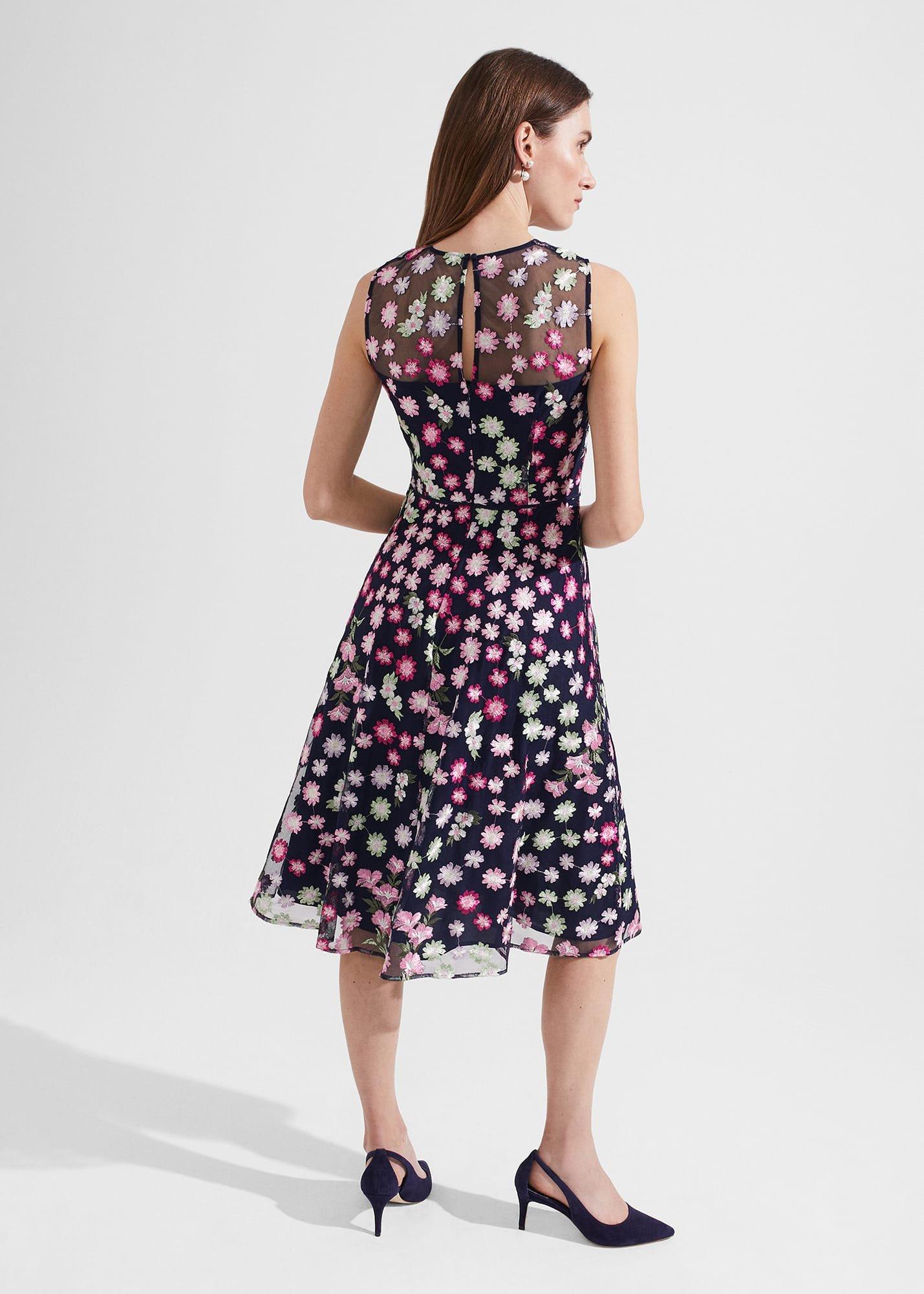 Ira Embroidered Dress, Navy Multi, hi-res