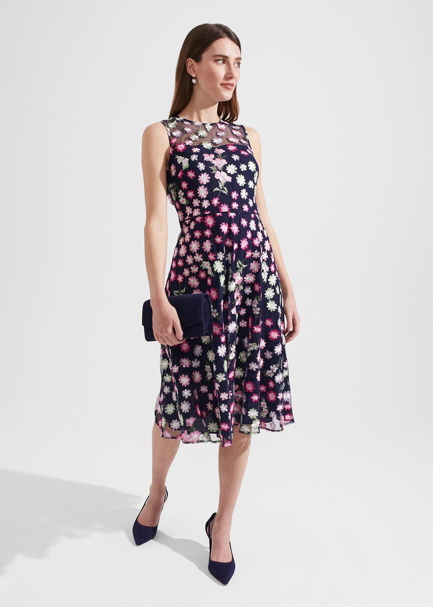 Ira Embroidered Dress, Navy Multi, hi-res