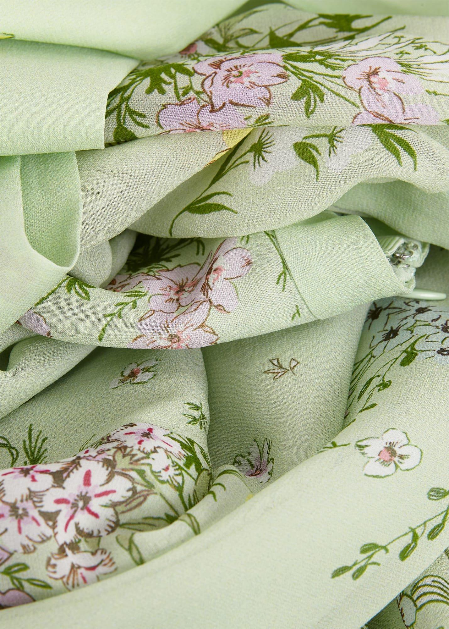 Leia Silk Fit And Flare Dress, Green Multi, hi-res