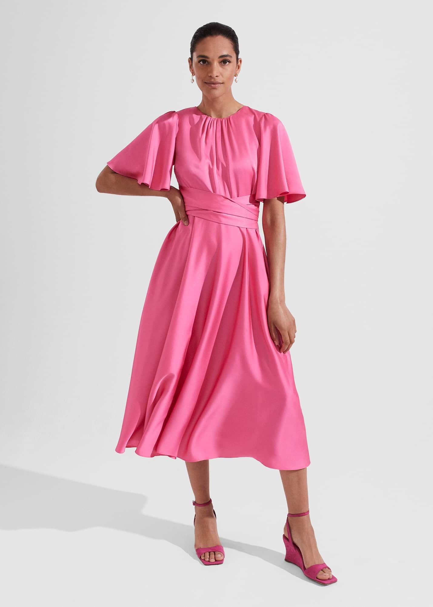 Orelia Fit And Flare Dress, Party Pink, hi-res