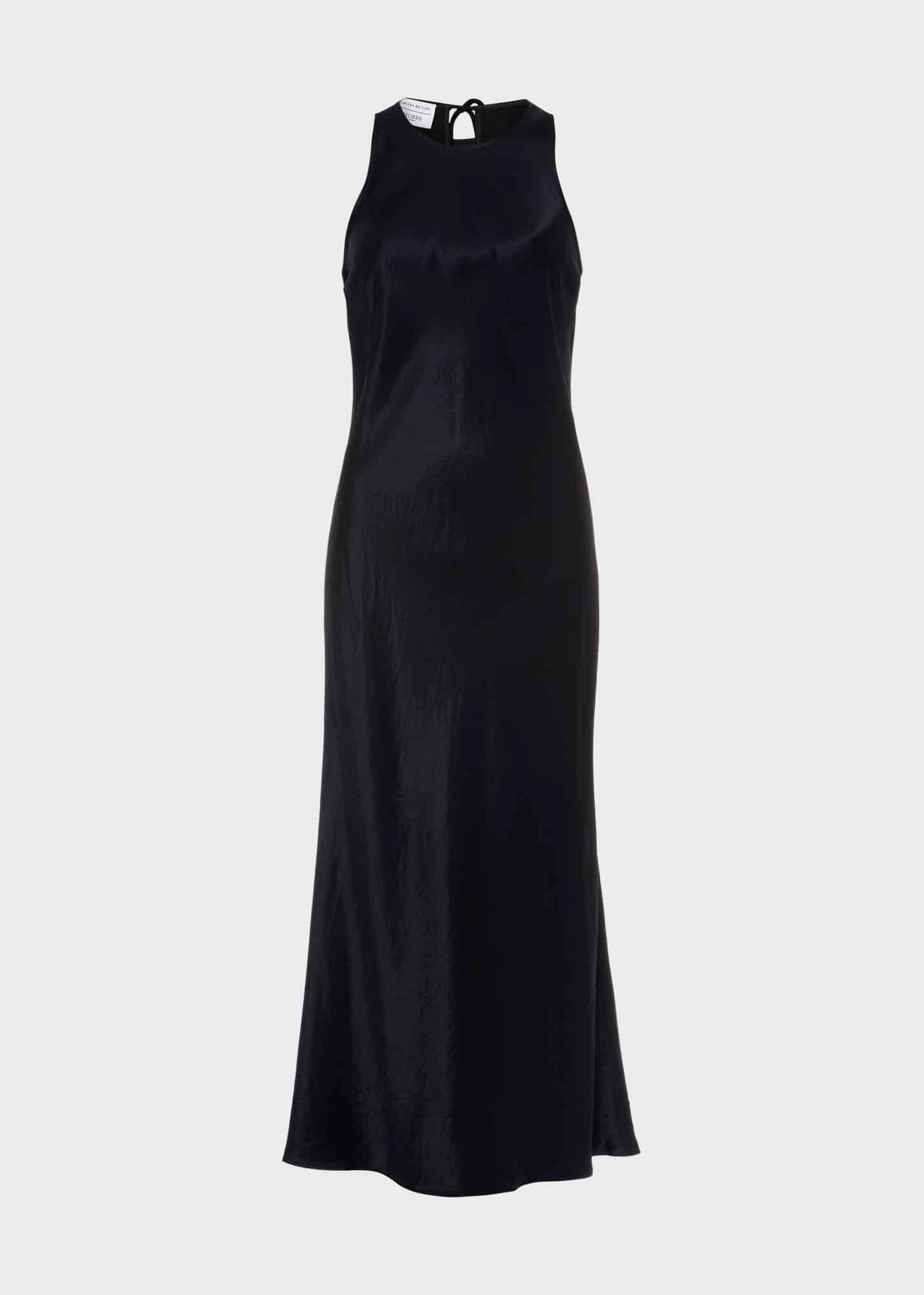 Ponsonby Satin Midi Dress, Hobbs Navy, hi-res