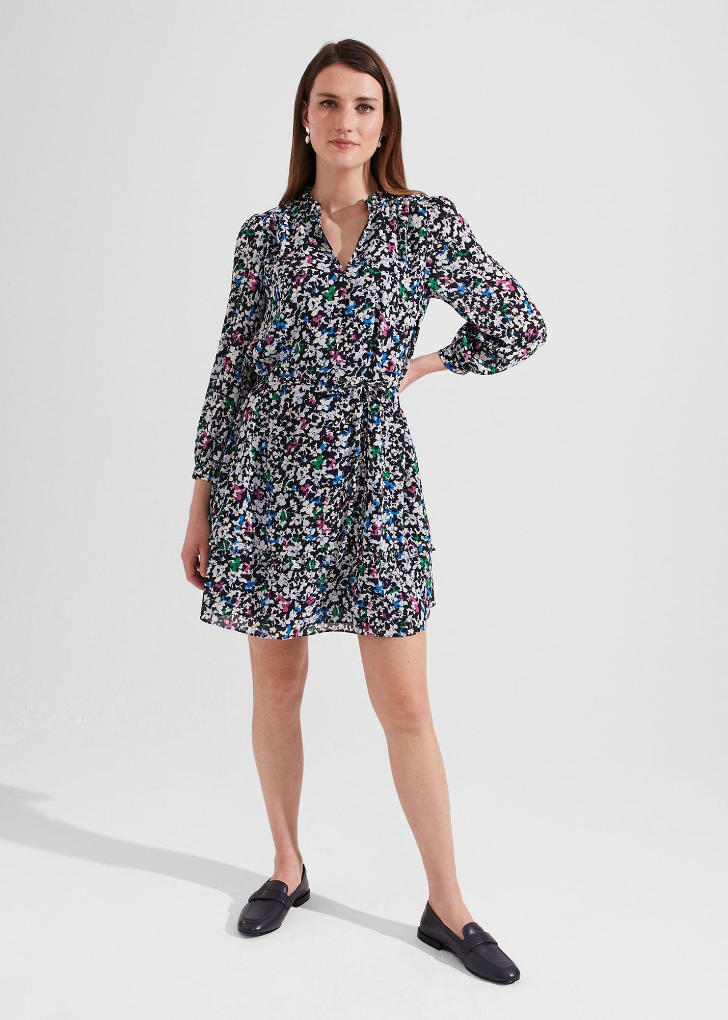 Selina A-Line Dress, Navy Multi, hi-res