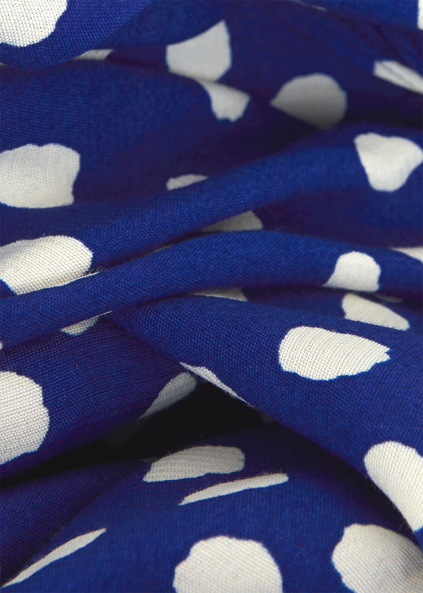 Adela Spot A-Line Dress, Deep Blue Cream, hi-res