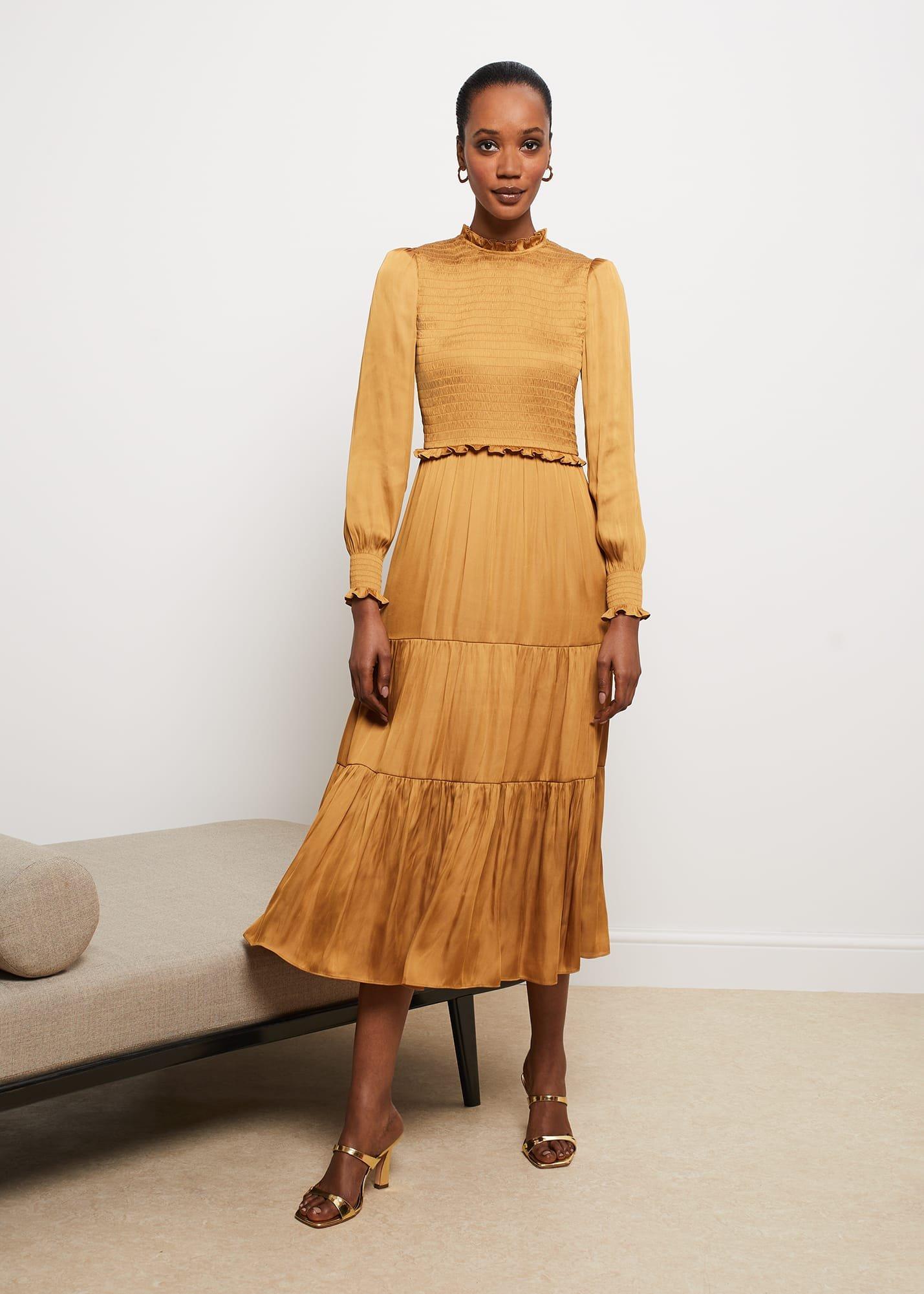 Beaumont Dress, Ochre, hi-res
