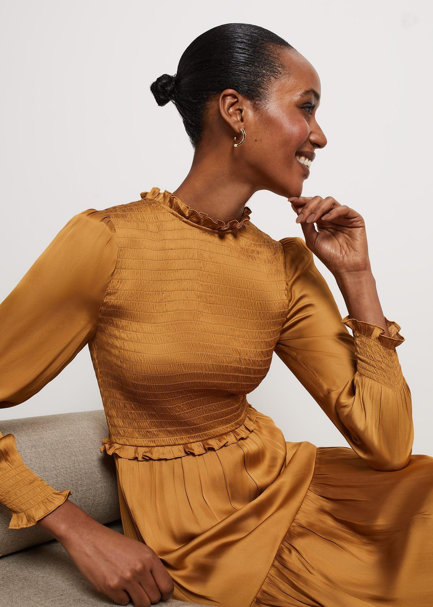 Beaumont Dress, Ochre, hi-res