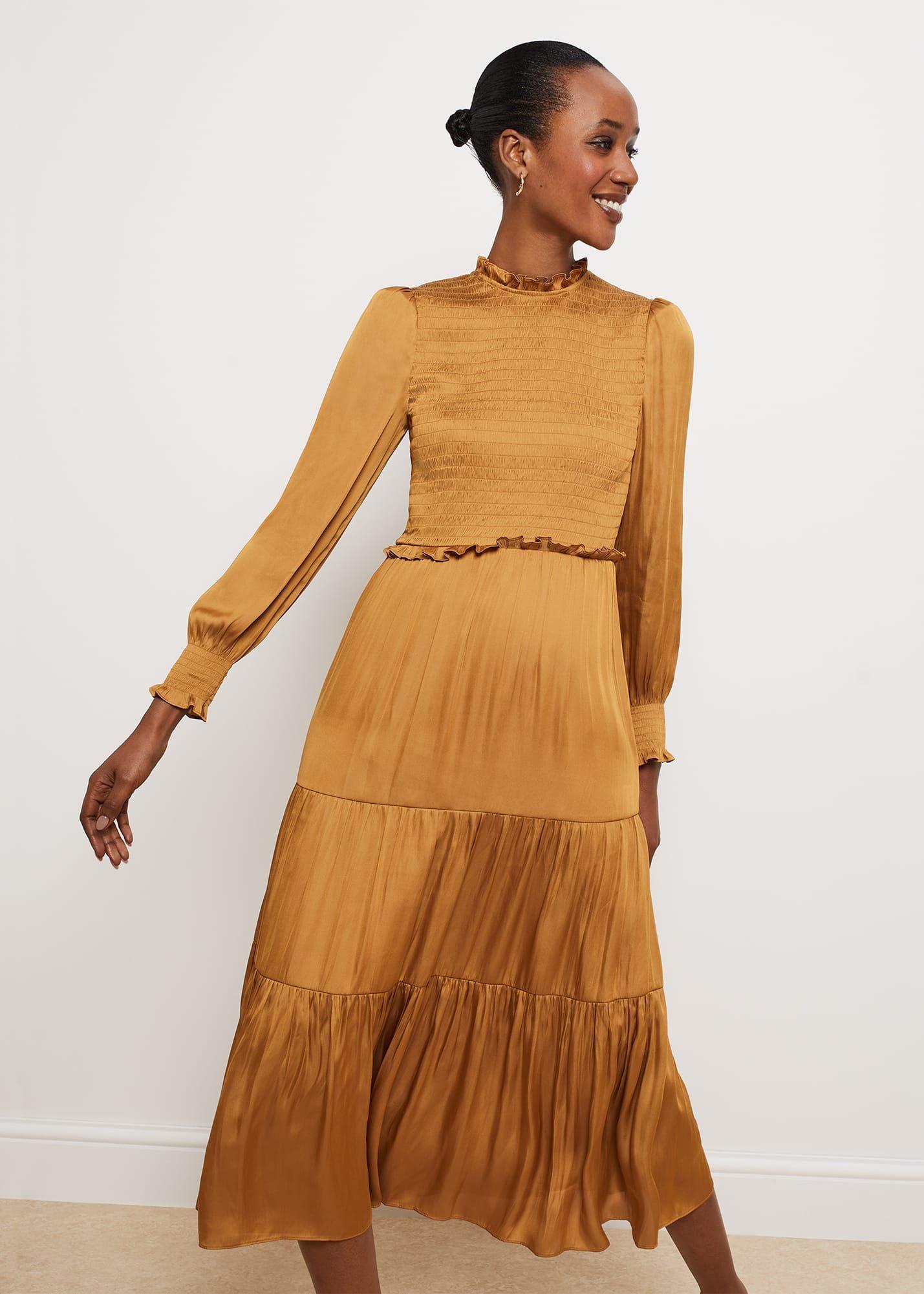 Beaumont Dress, Ochre, hi-res