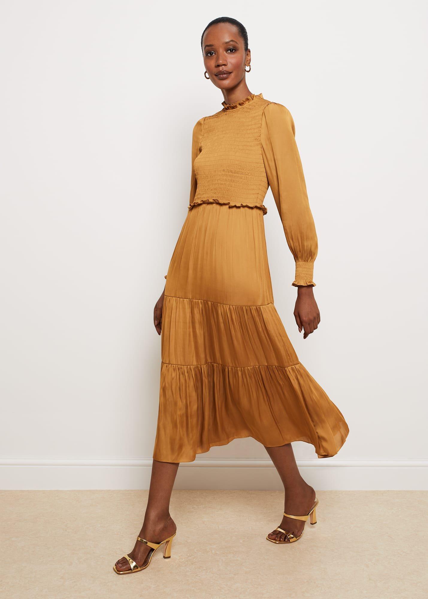 Beaumont Dress, Ochre, hi-res
