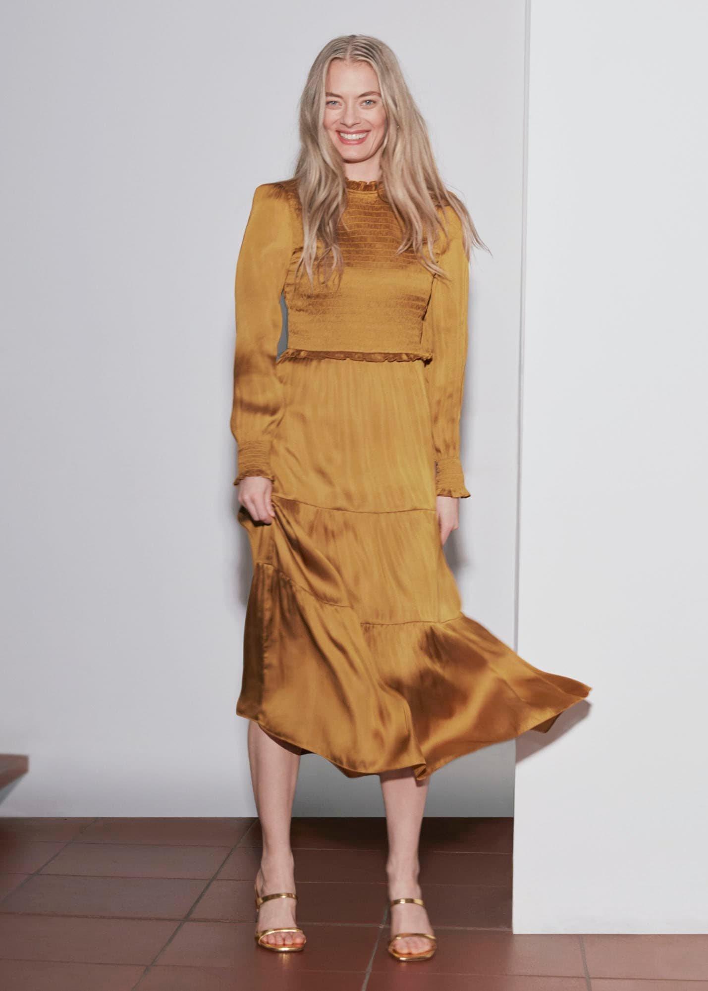 Beaumont Dress, Ochre, hi-res
