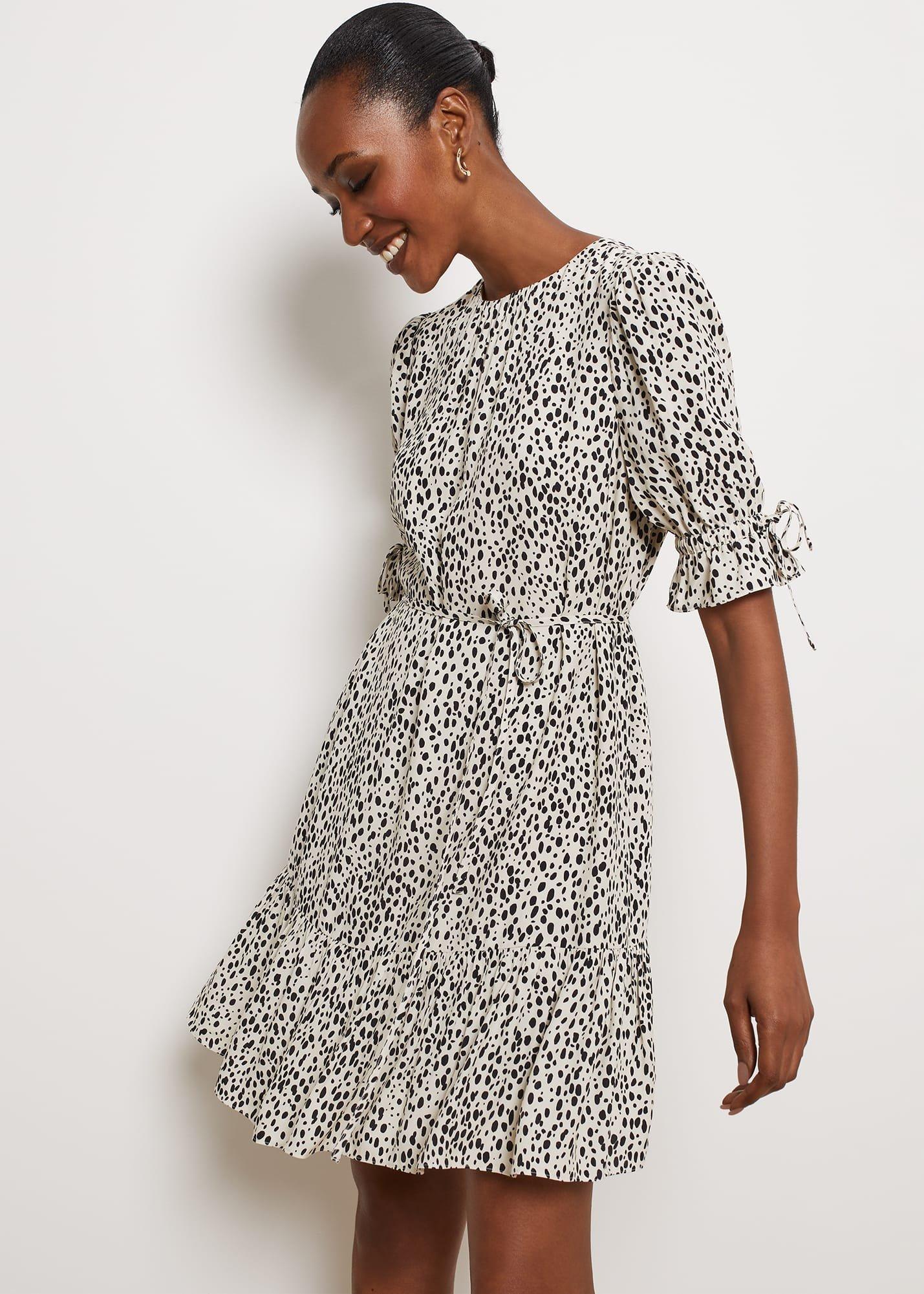 Devereux Dress, Cream Black, hi-res