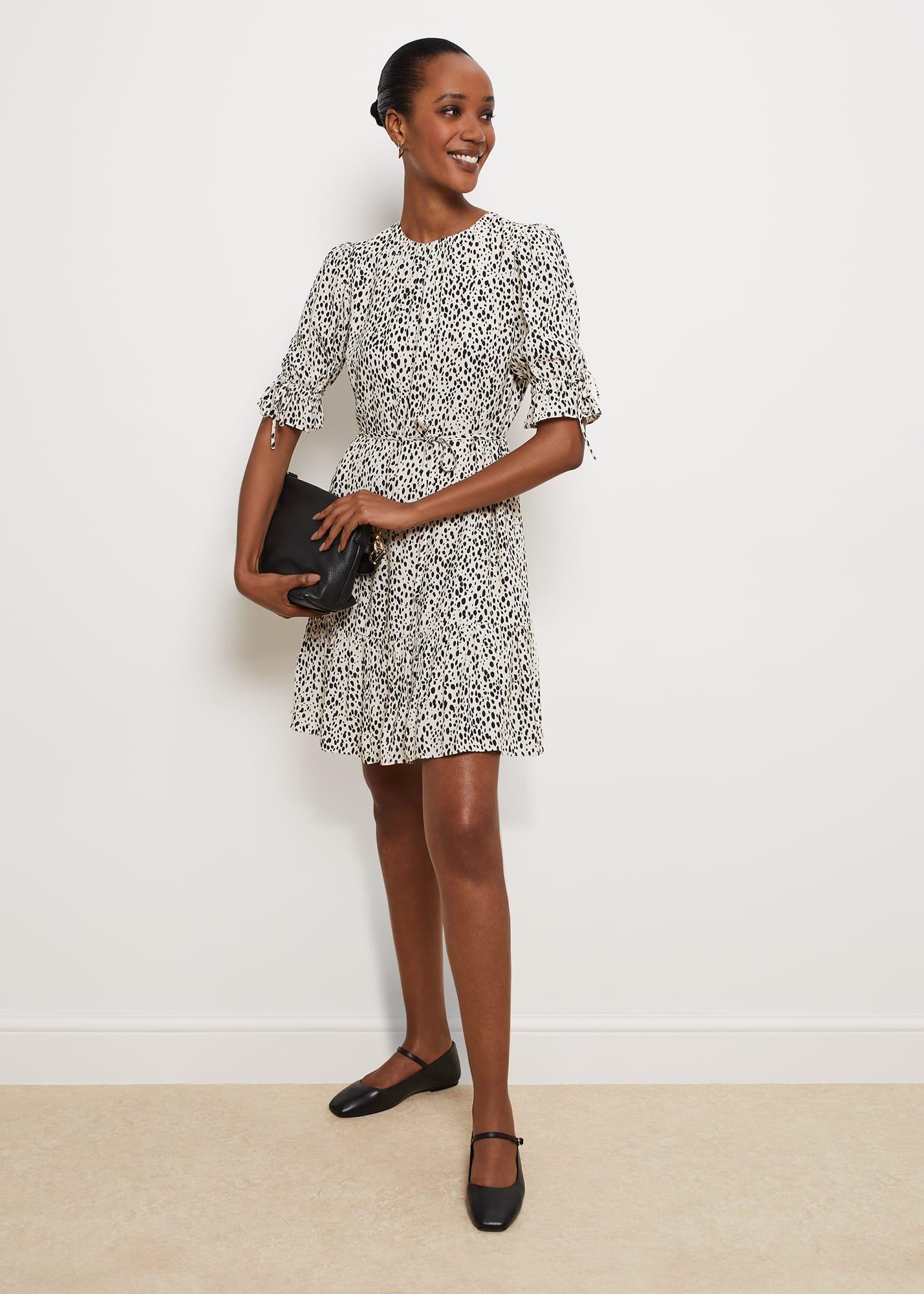 Devereux Dress, Cream Black, hi-res