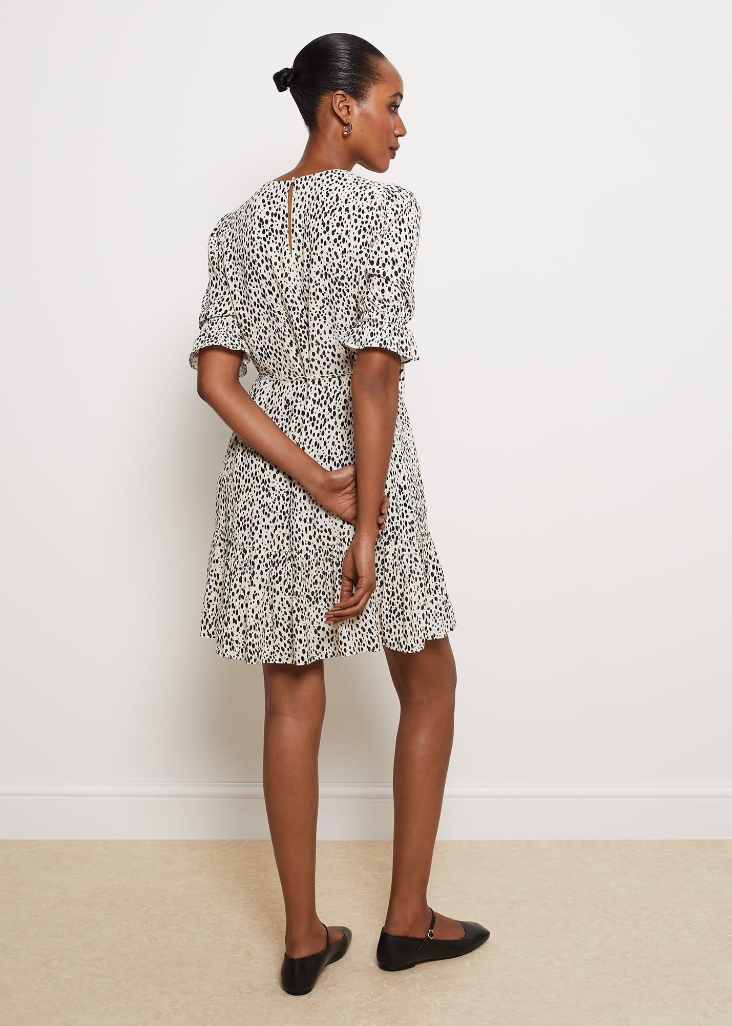 Devereux Dress, Cream Black, hi-res