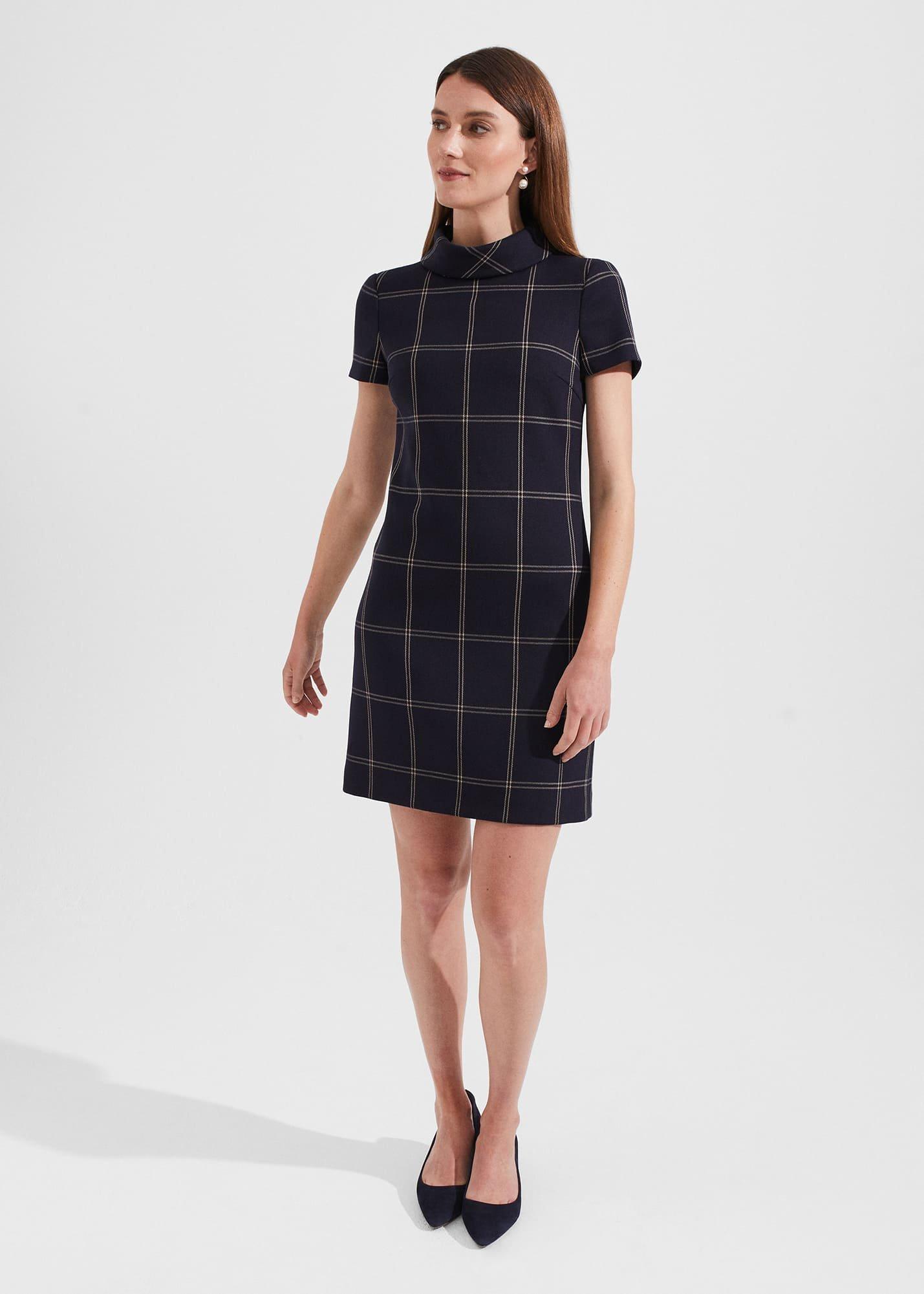 Valeria Dress, Navy Camel, hi-res