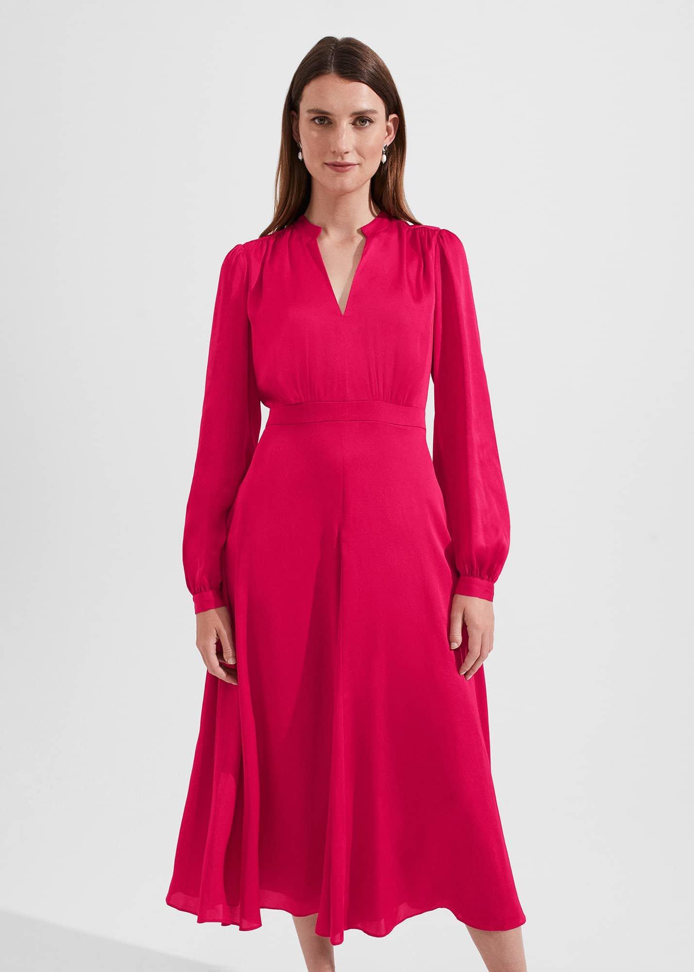 Petite Ivanna Fit And Flare Dress, Jam Pink, hi-res