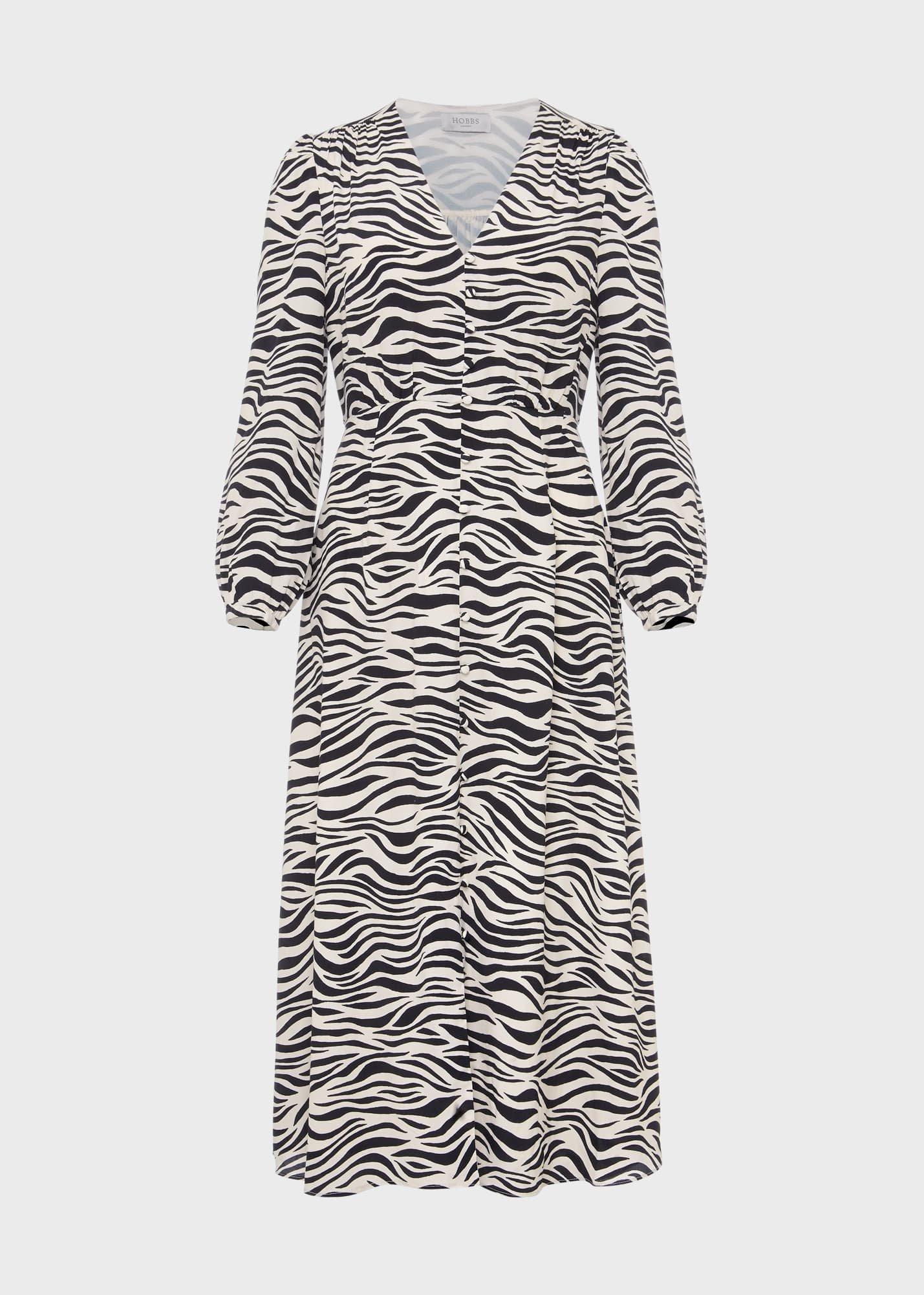 Indria Dress, Cream Black, hi-res