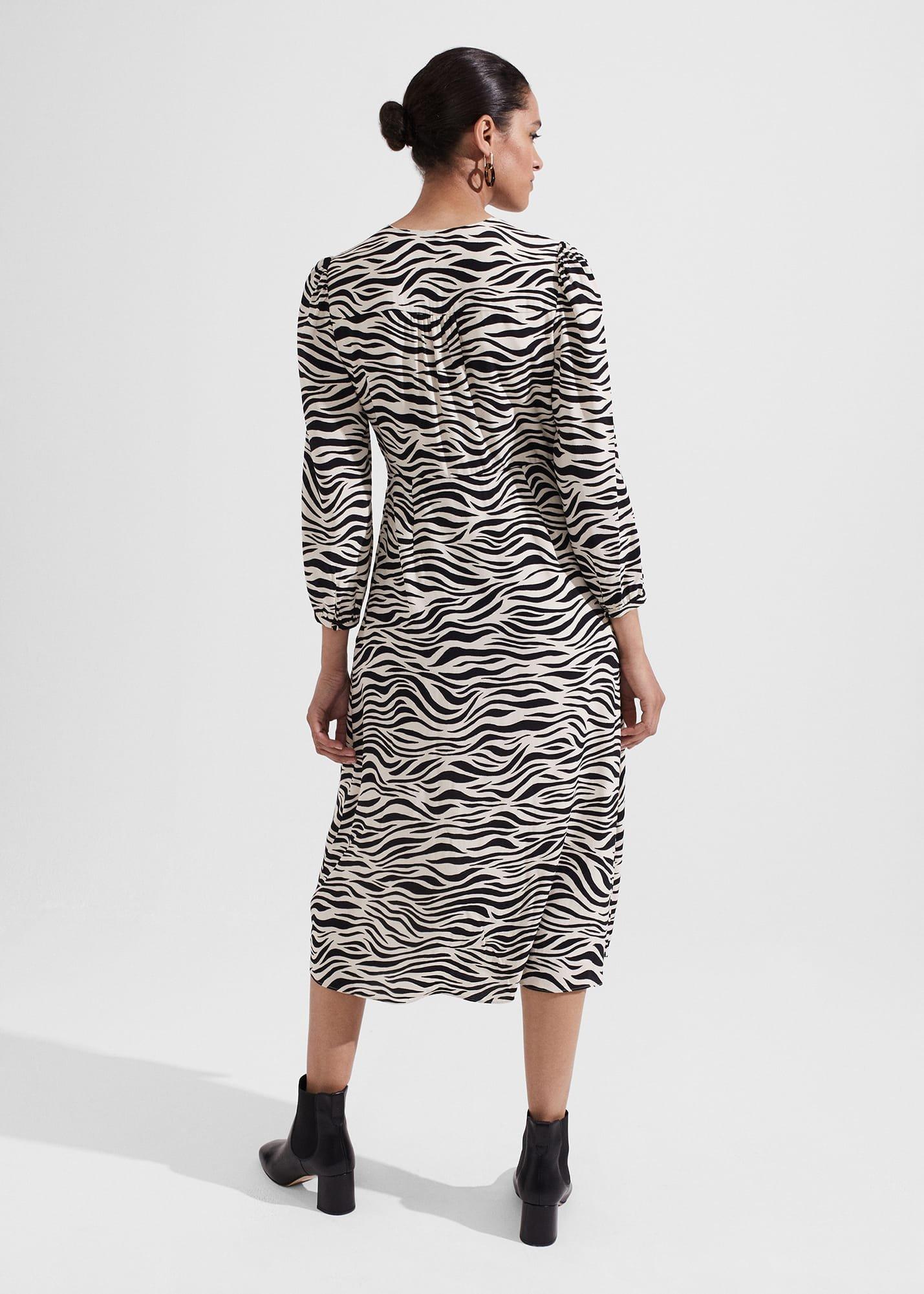 Indria Dress, Cream Black, hi-res