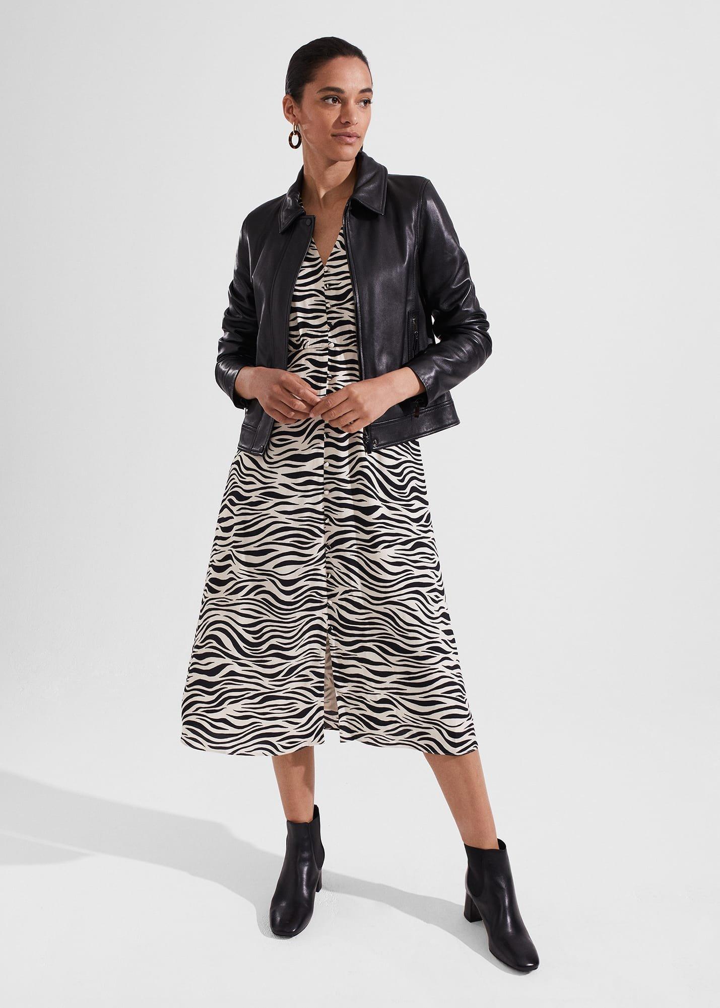 Indria Dress, Cream Black, hi-res