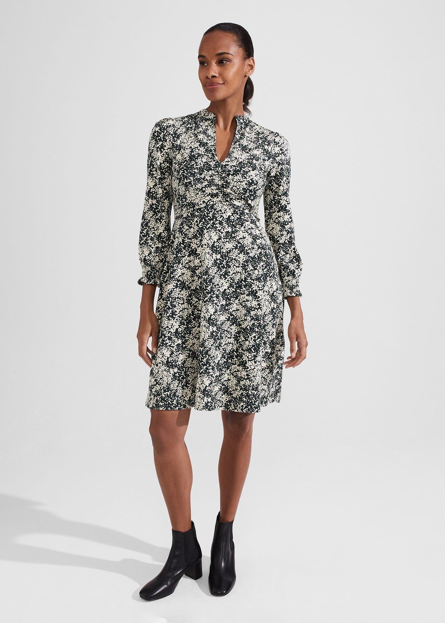 Clemence Dress, Green Cream, hi-res