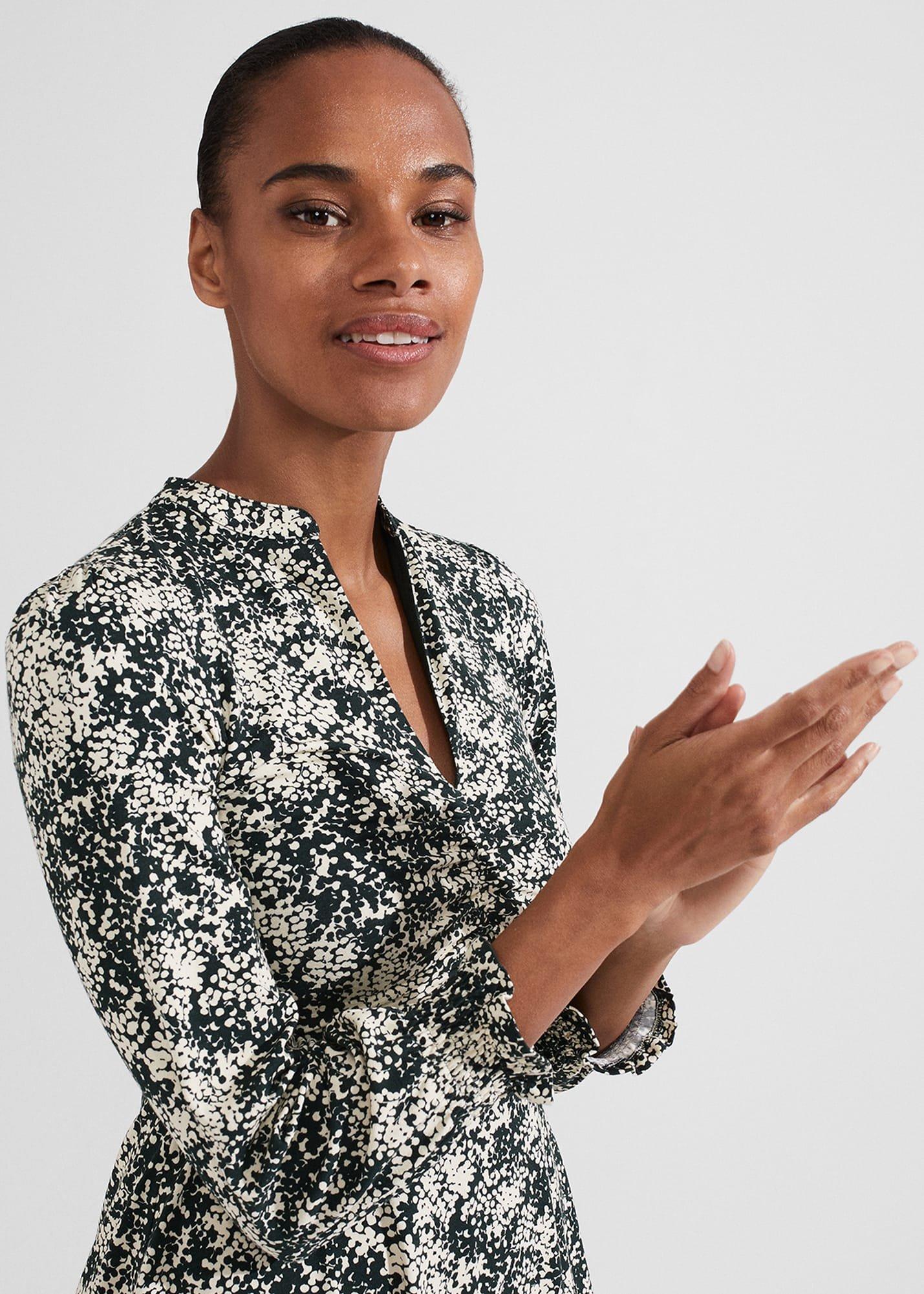 Clemence Dress, Green Cream, hi-res