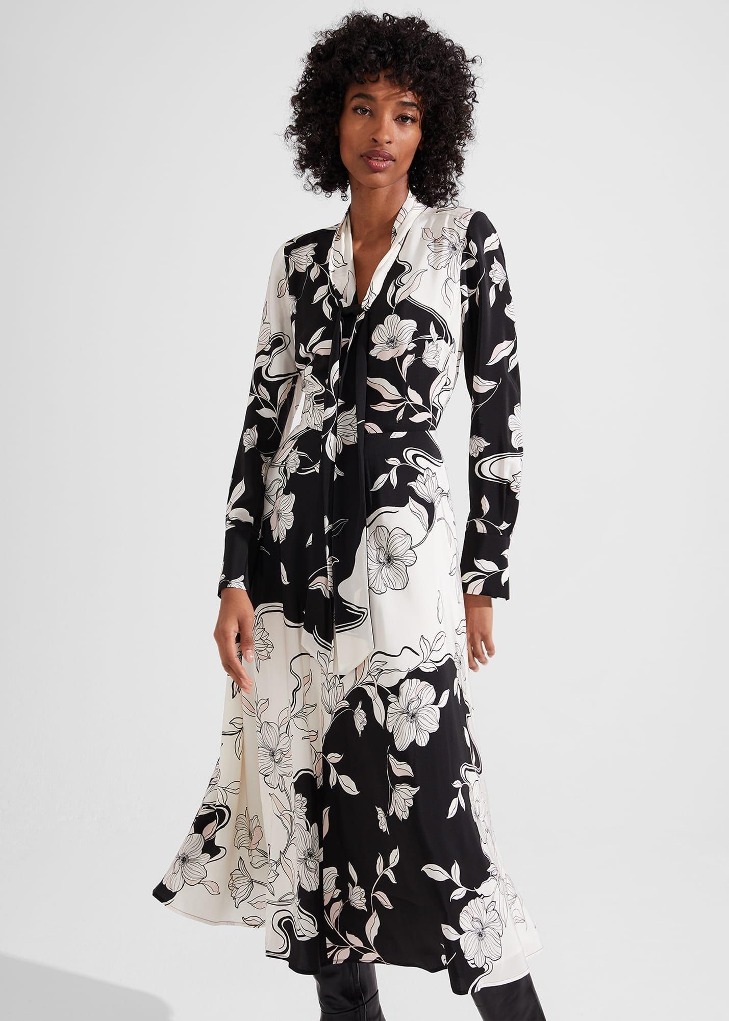 Isadora Silk Dress, Buttercream Mul, hi-res