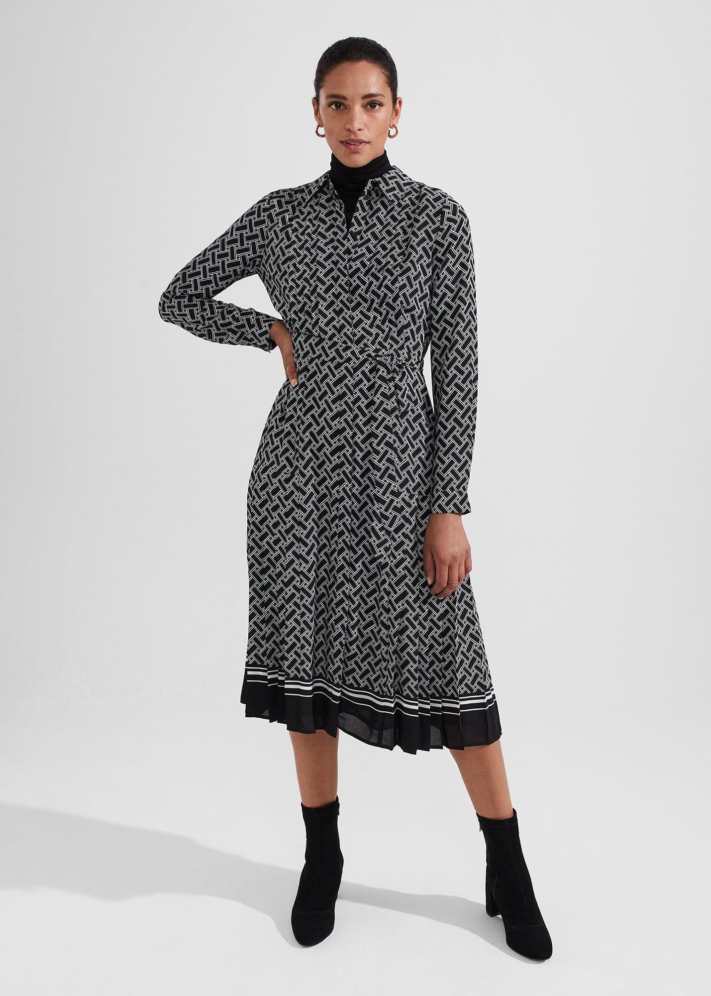 Lyanna Dress, Black Ivory, hi-res