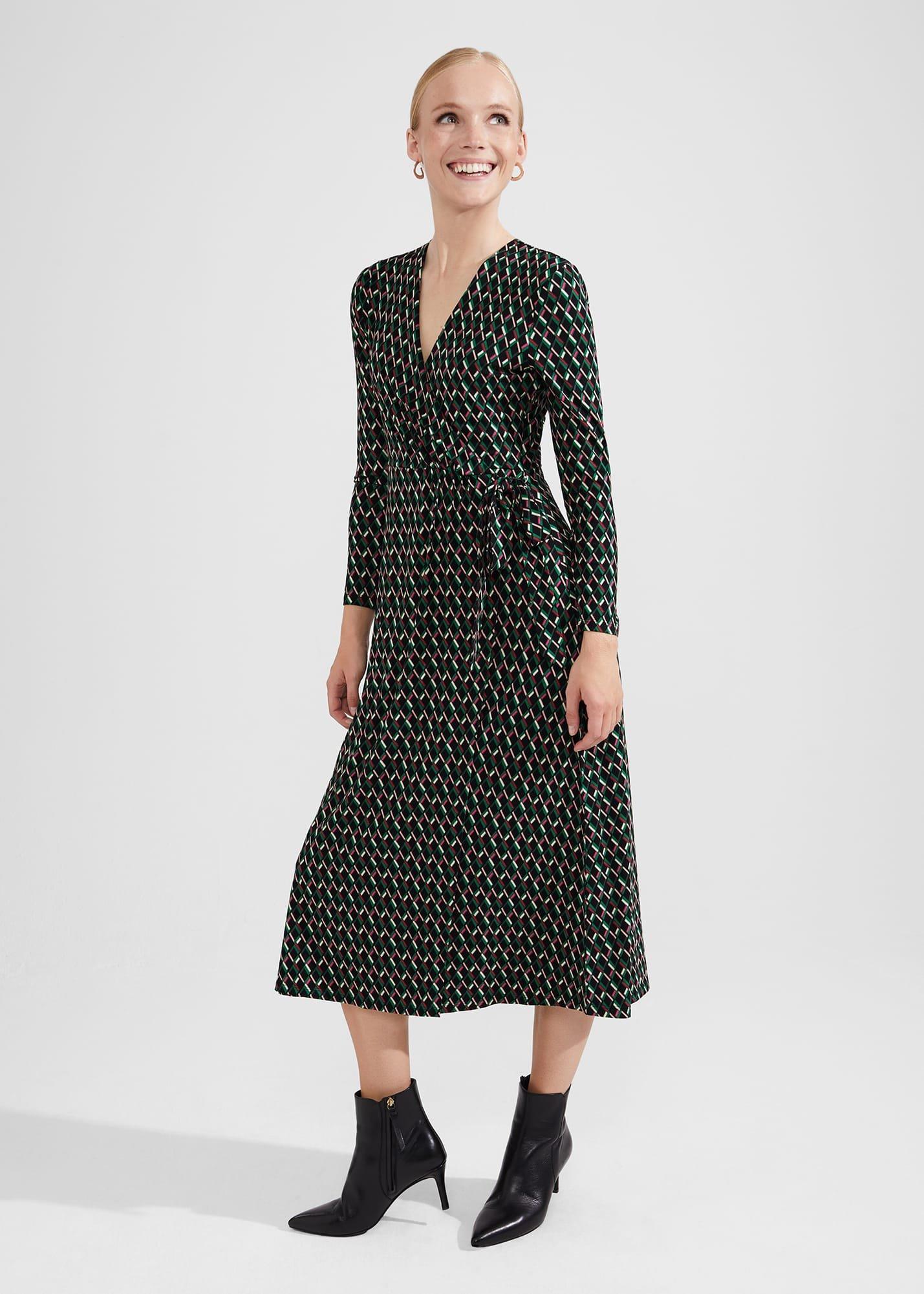 Katalina Jersey Dress, Black Multi, hi-res