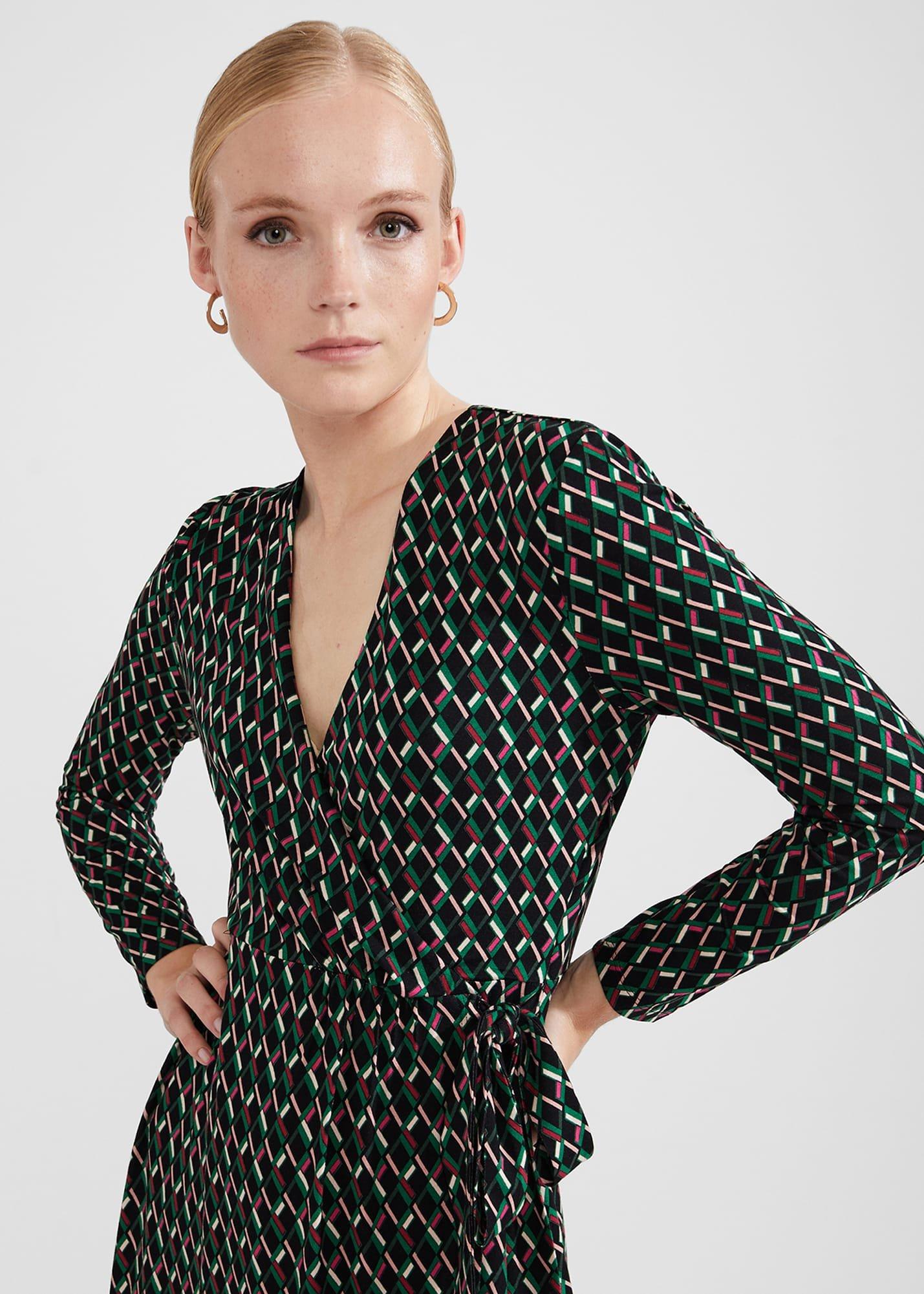 Katalina Jersey Dress, Black Multi, hi-res