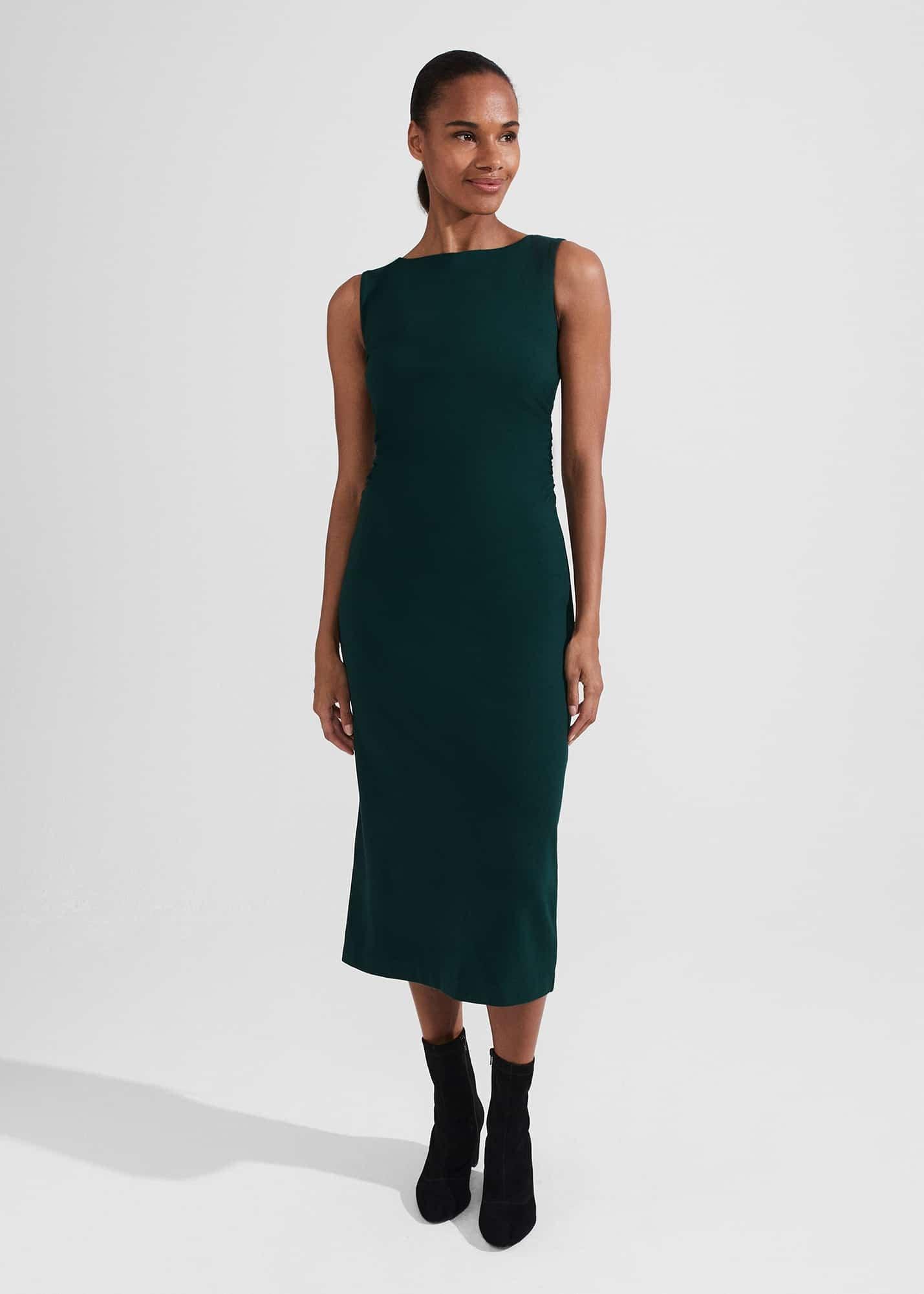Iliana Dress, Dark Green, hi-res