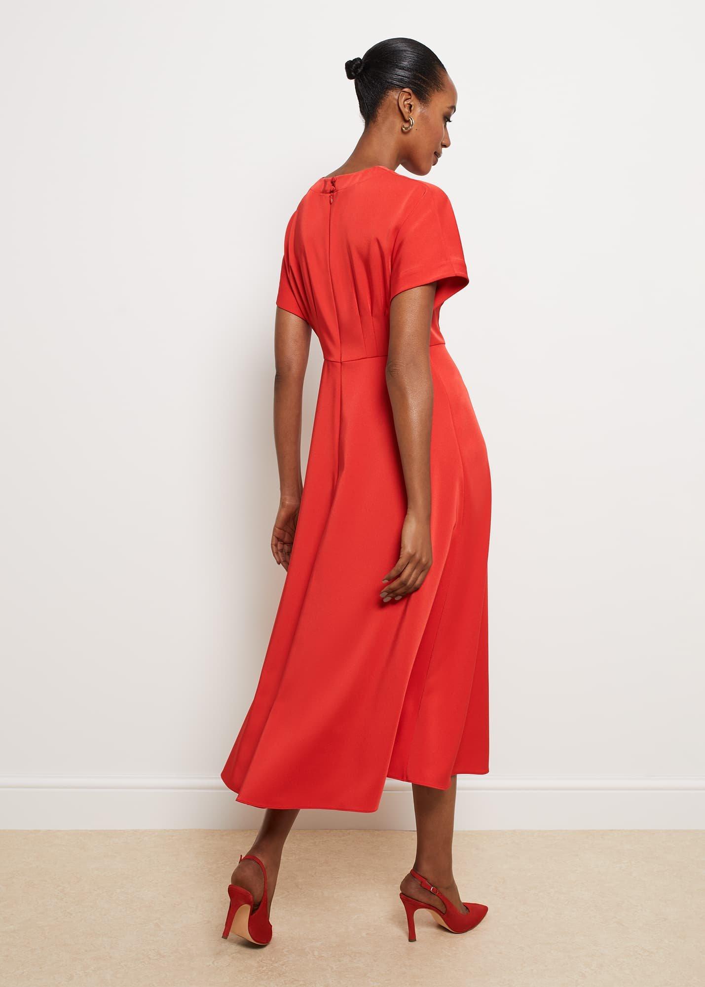 Radclyffe Fit And Flare Dress, True Red, hi-res