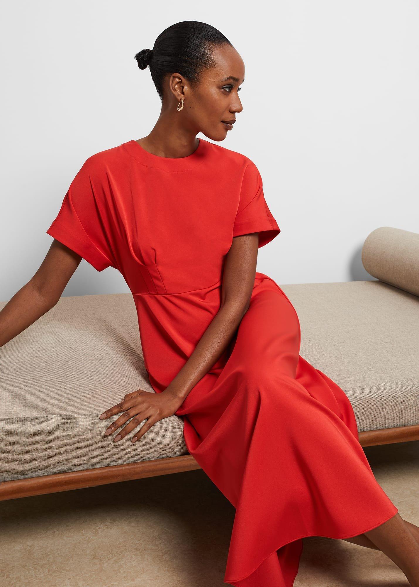 Radclyffe Fit And Flare Dress, True Red, hi-res