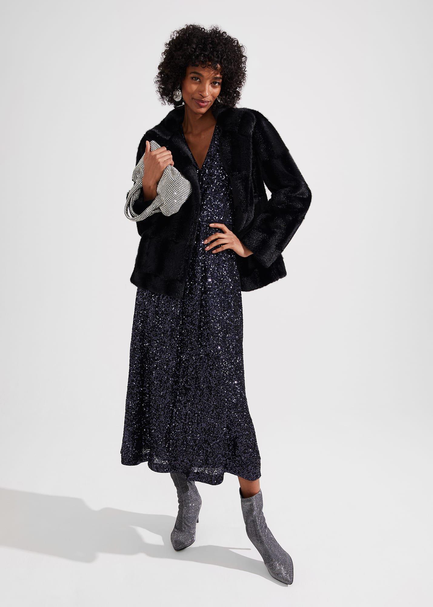 Tatiana Sequin Dress, Midnight Navy, hi-res