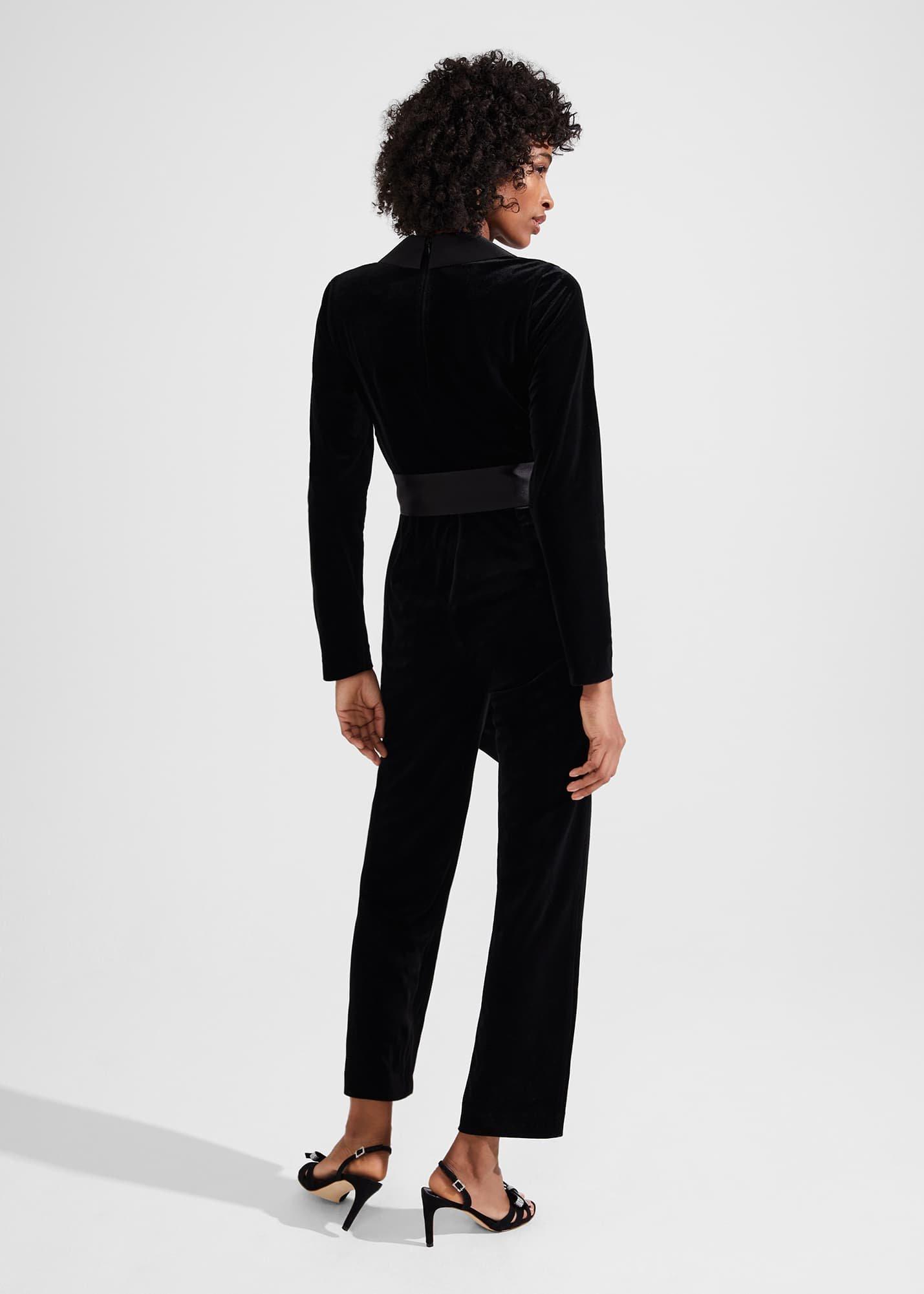 Luisa Velvet Jumpsuit, Black, hi-res