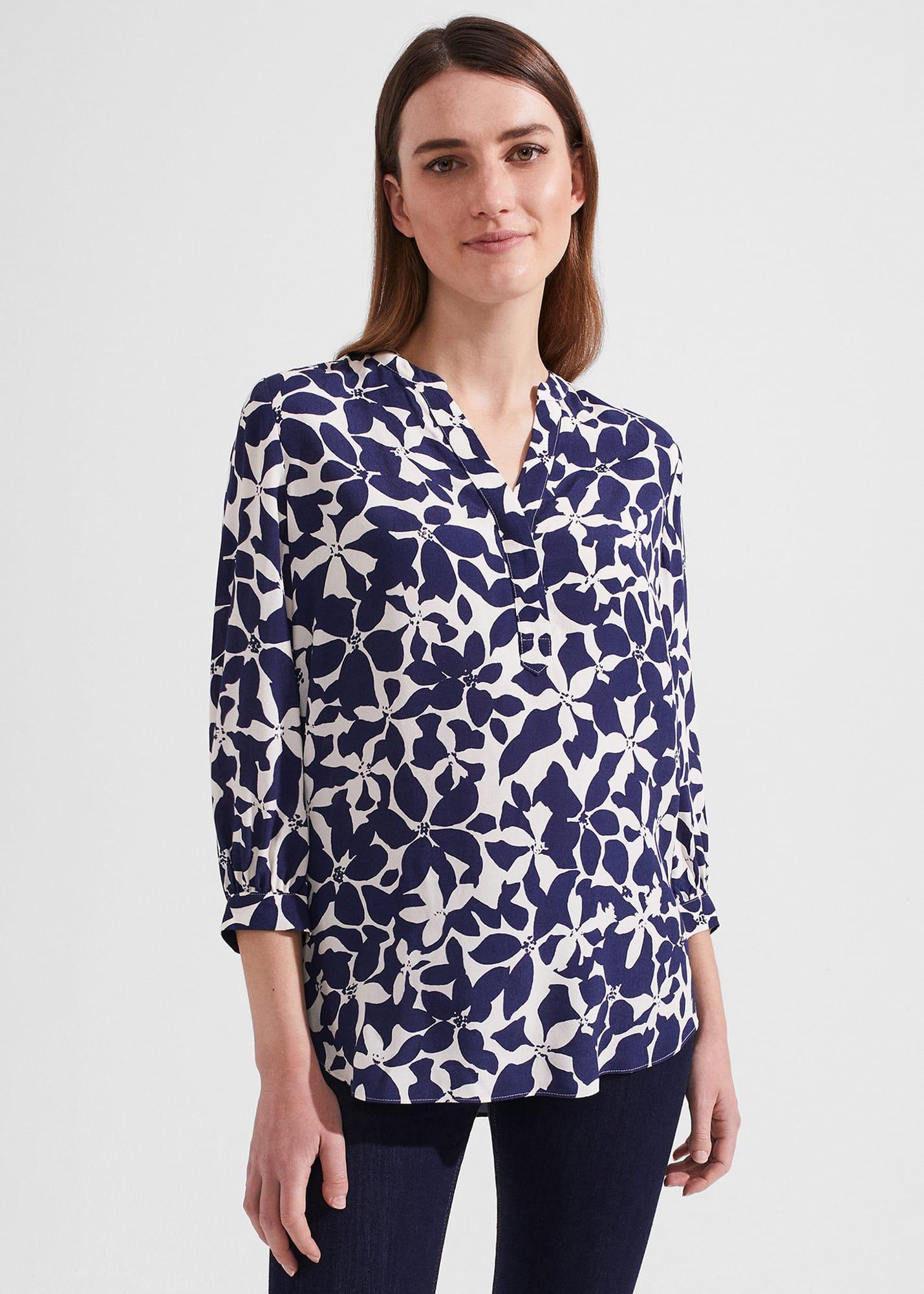 Essie Blouse, Rich Navy Cream, hi-res