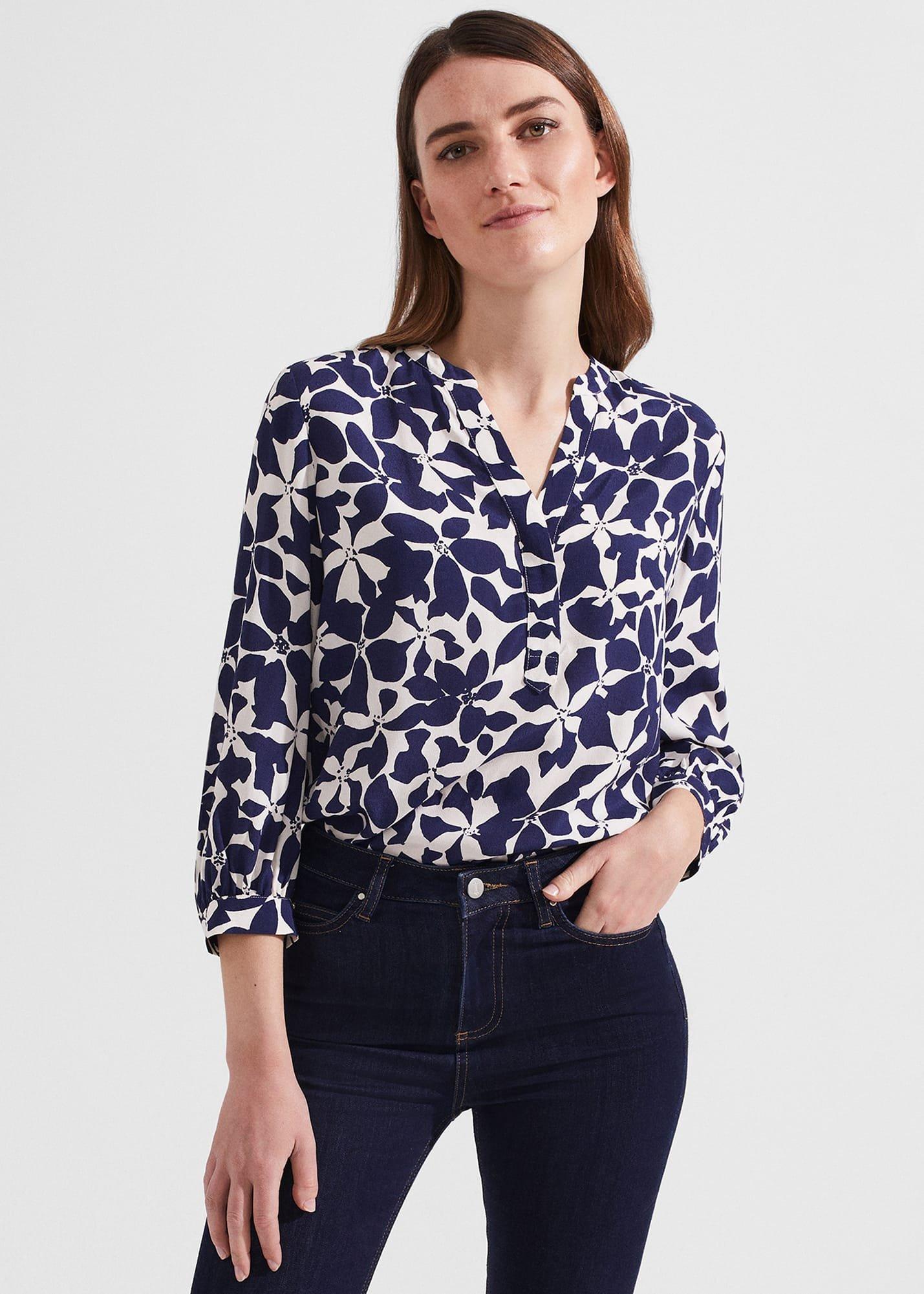 Essie Blouse, Rich Navy Cream, hi-res