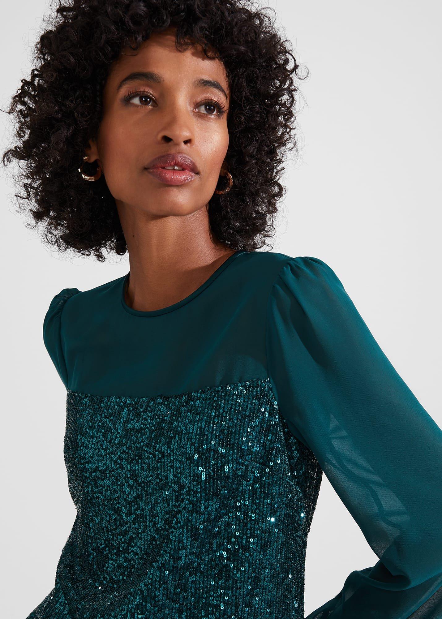 Zariah Sequin Top, Evergreen, hi-res