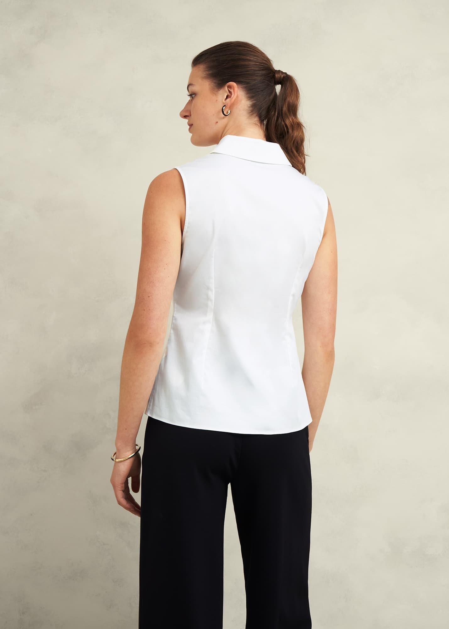 Vic Sleeveless Shirt , White, hi-res