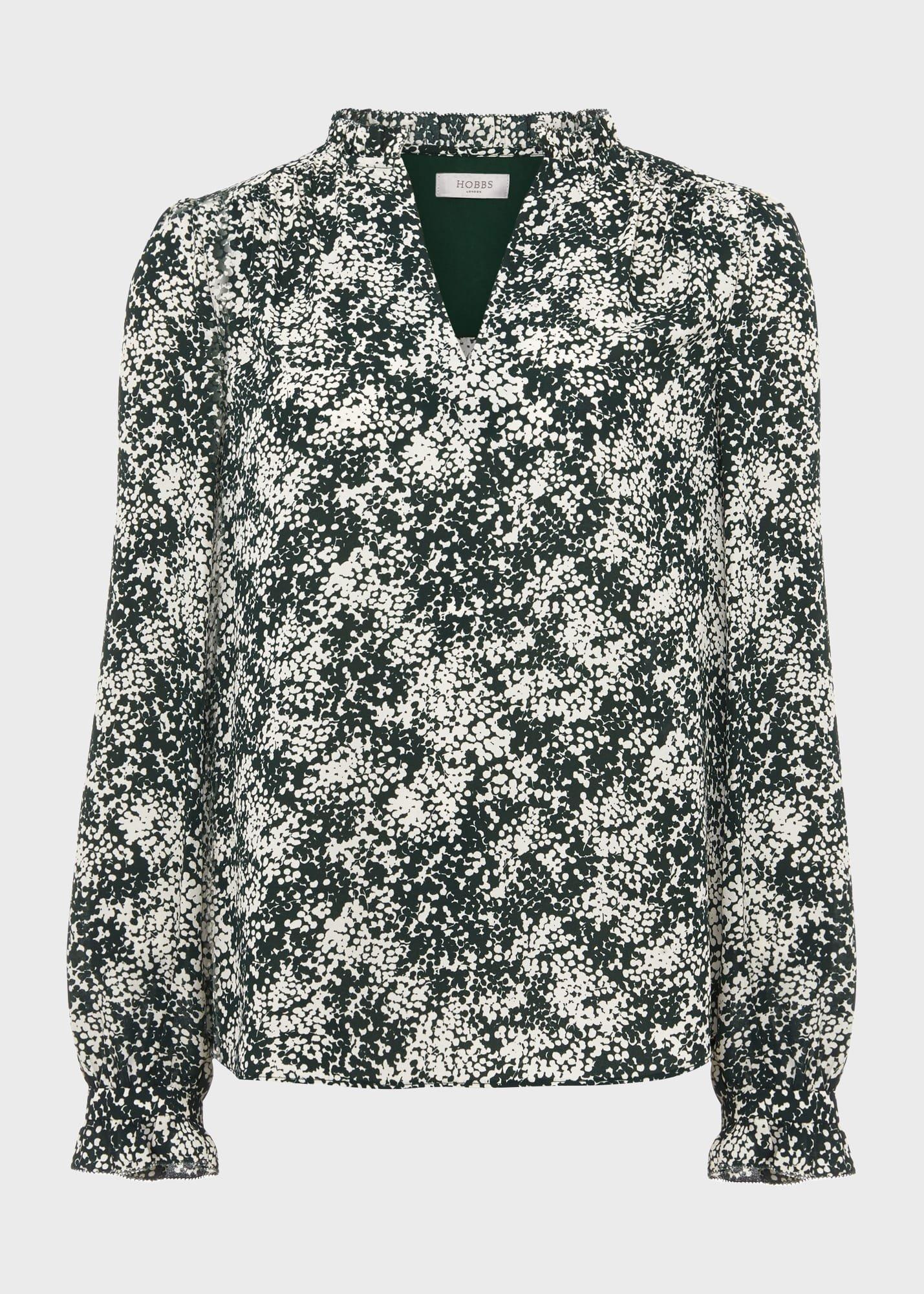 Delany Blouse, Green Ivory, hi-res