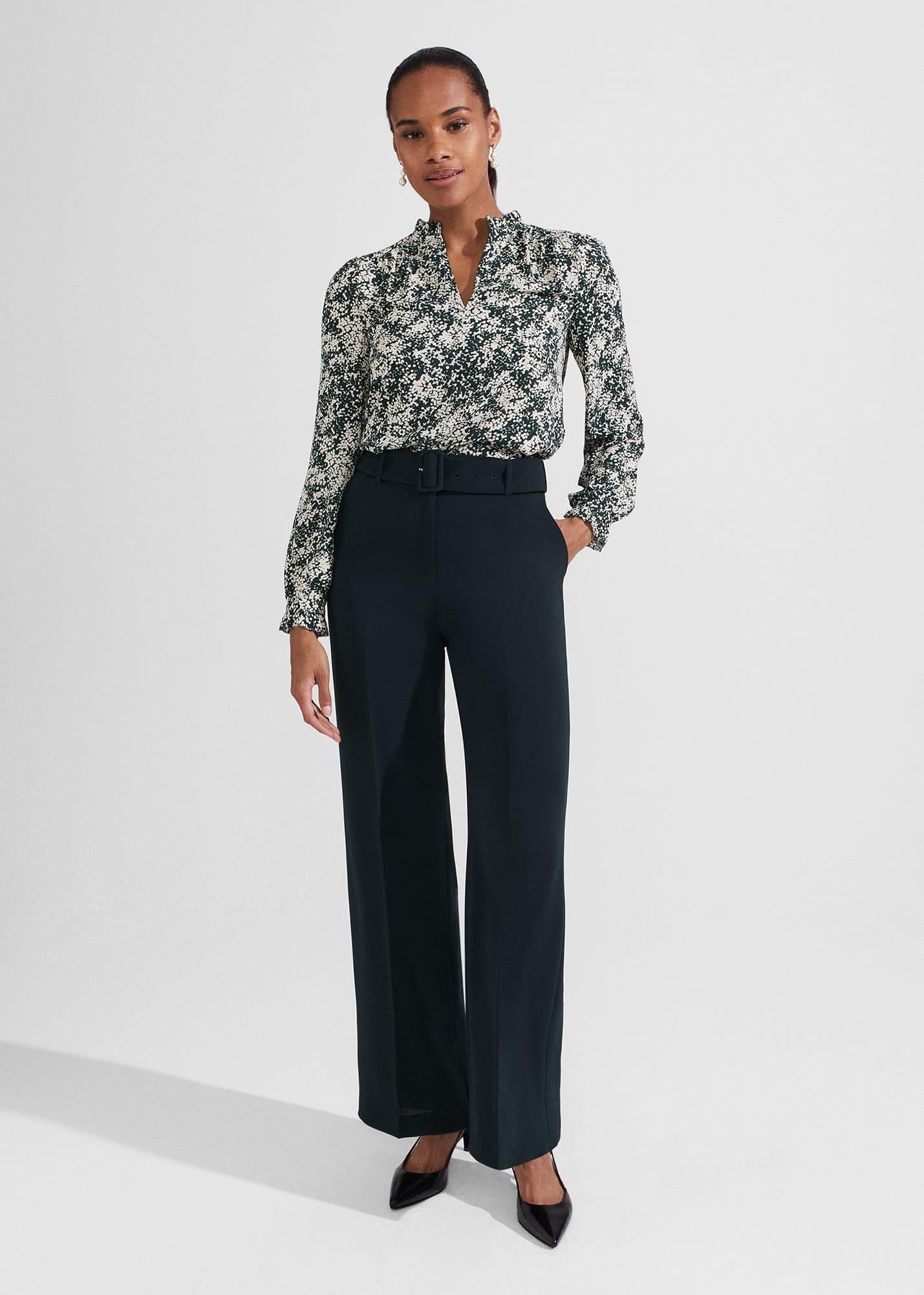 Delany Blouse, Green Ivory, hi-res