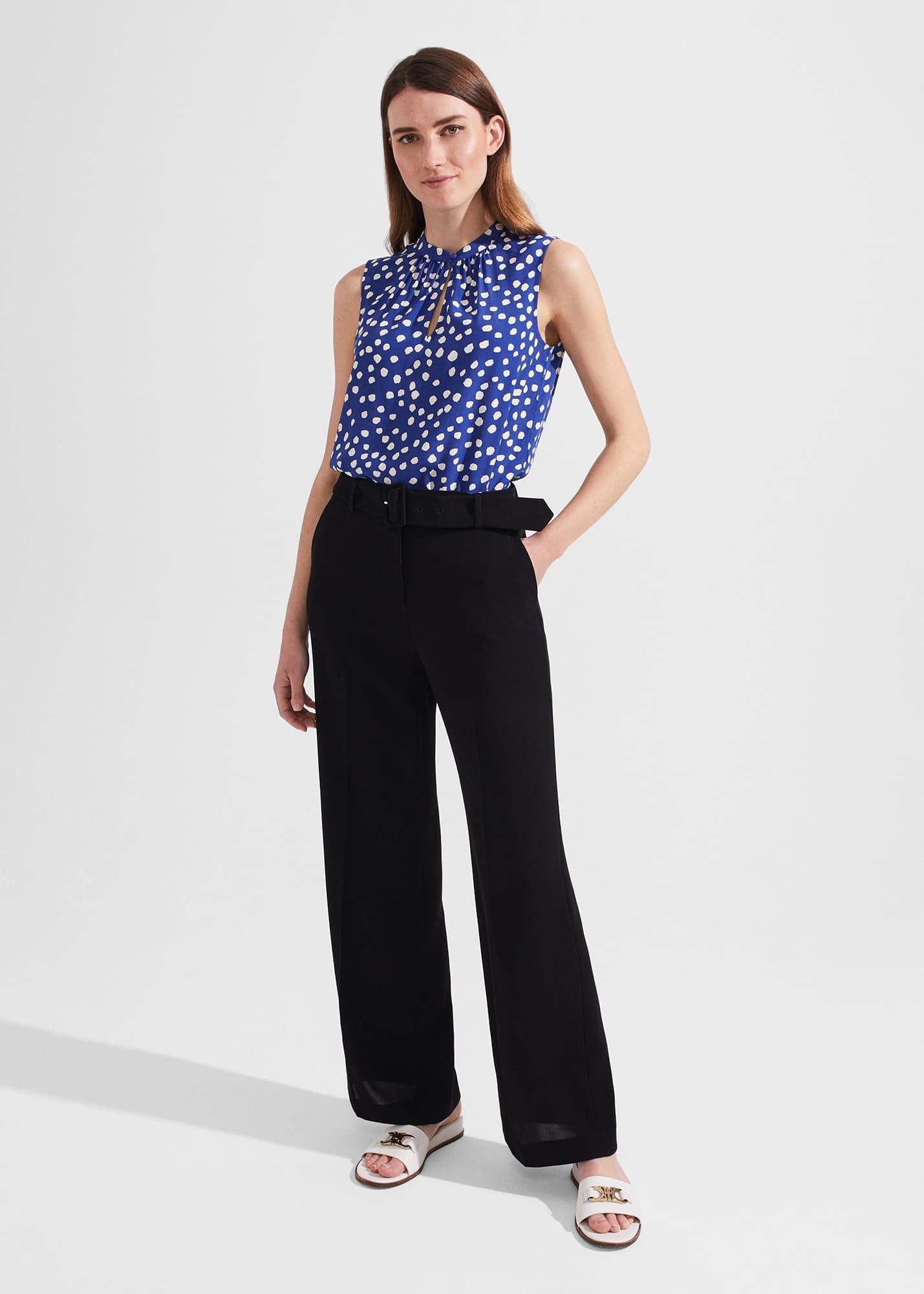 Heidi Spot Top, Deep Blue Cream, hi-res