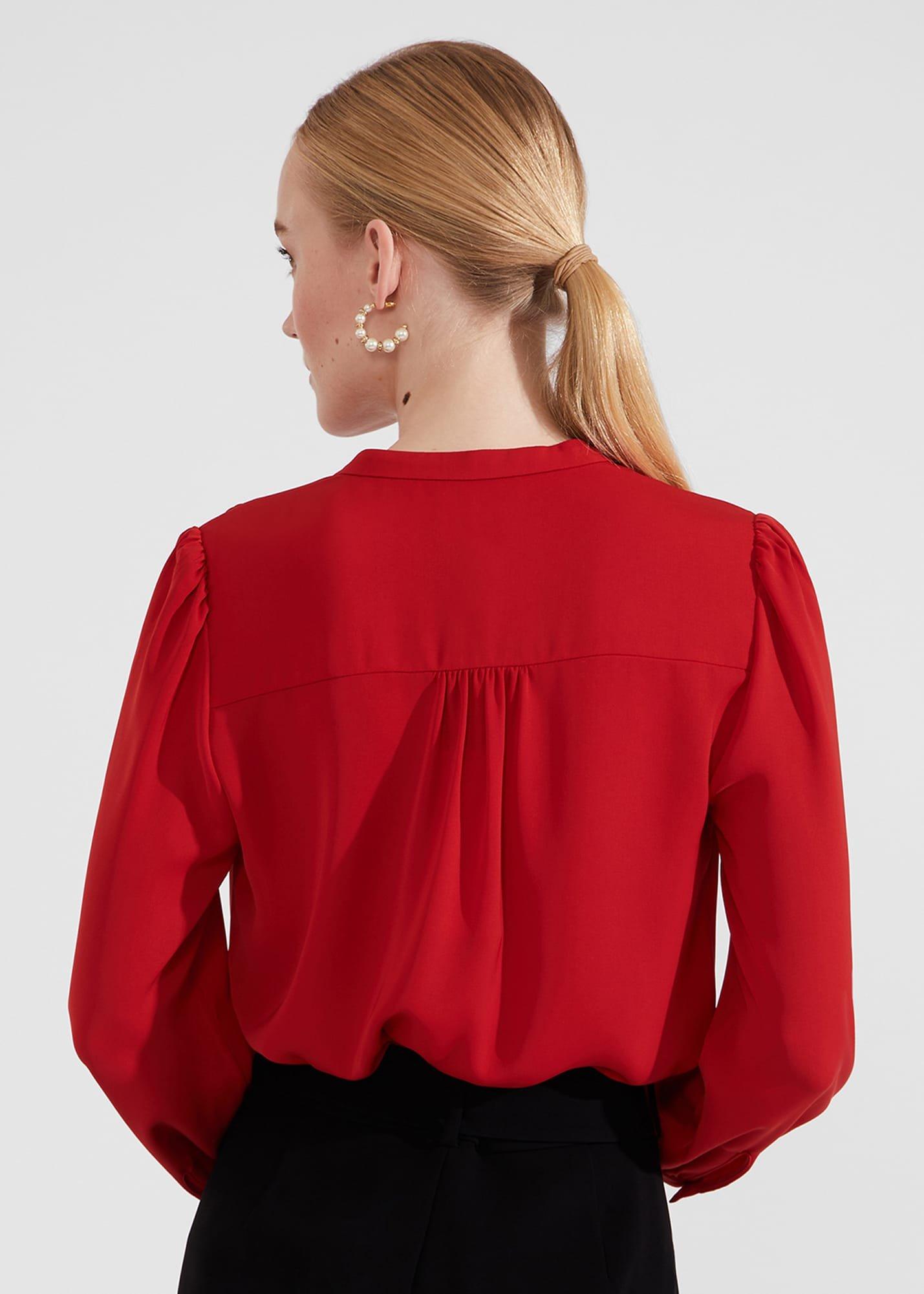 Magnolia Blouse, Currant Red, hi-res