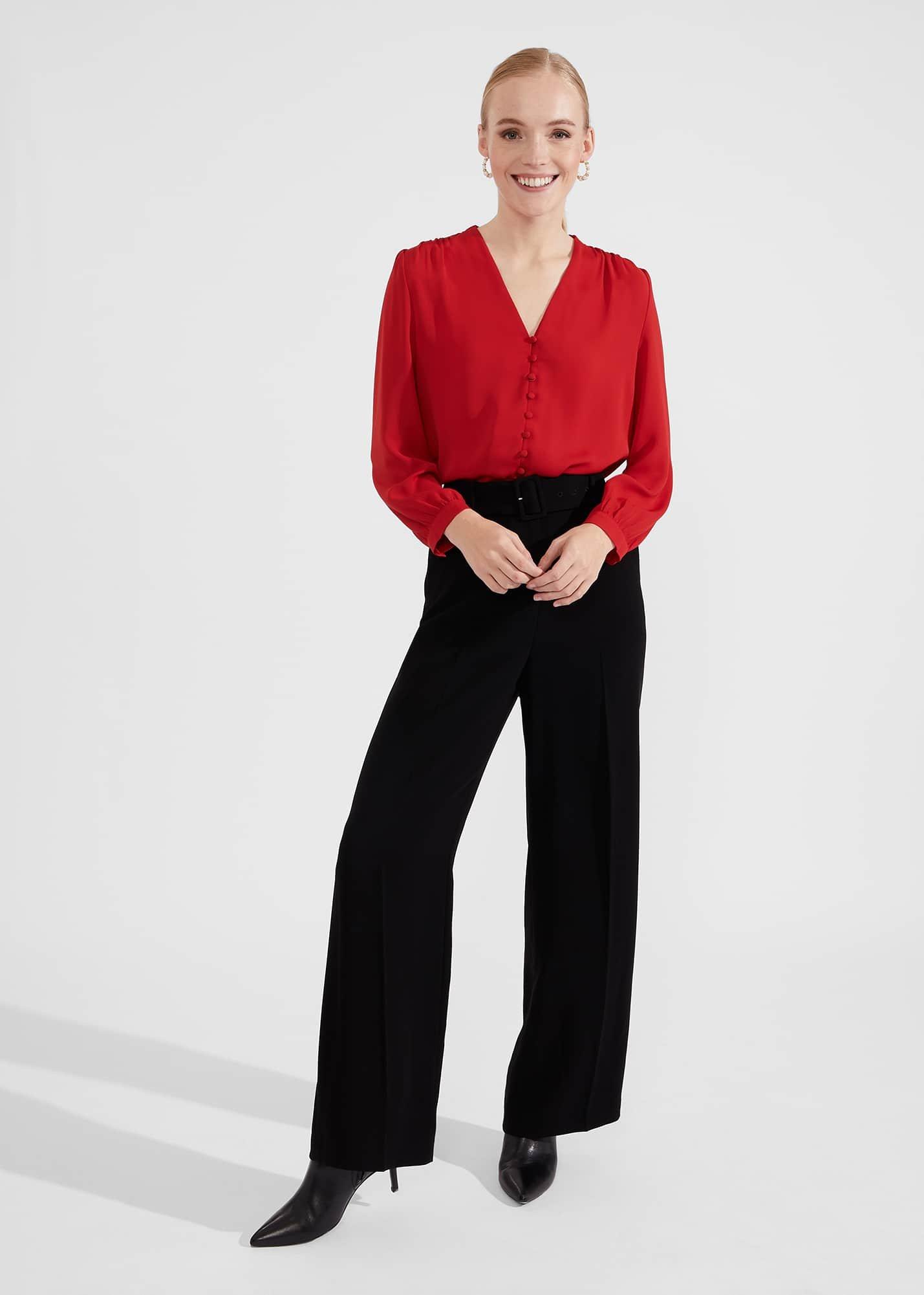 Magnolia Blouse, Currant Red, hi-res