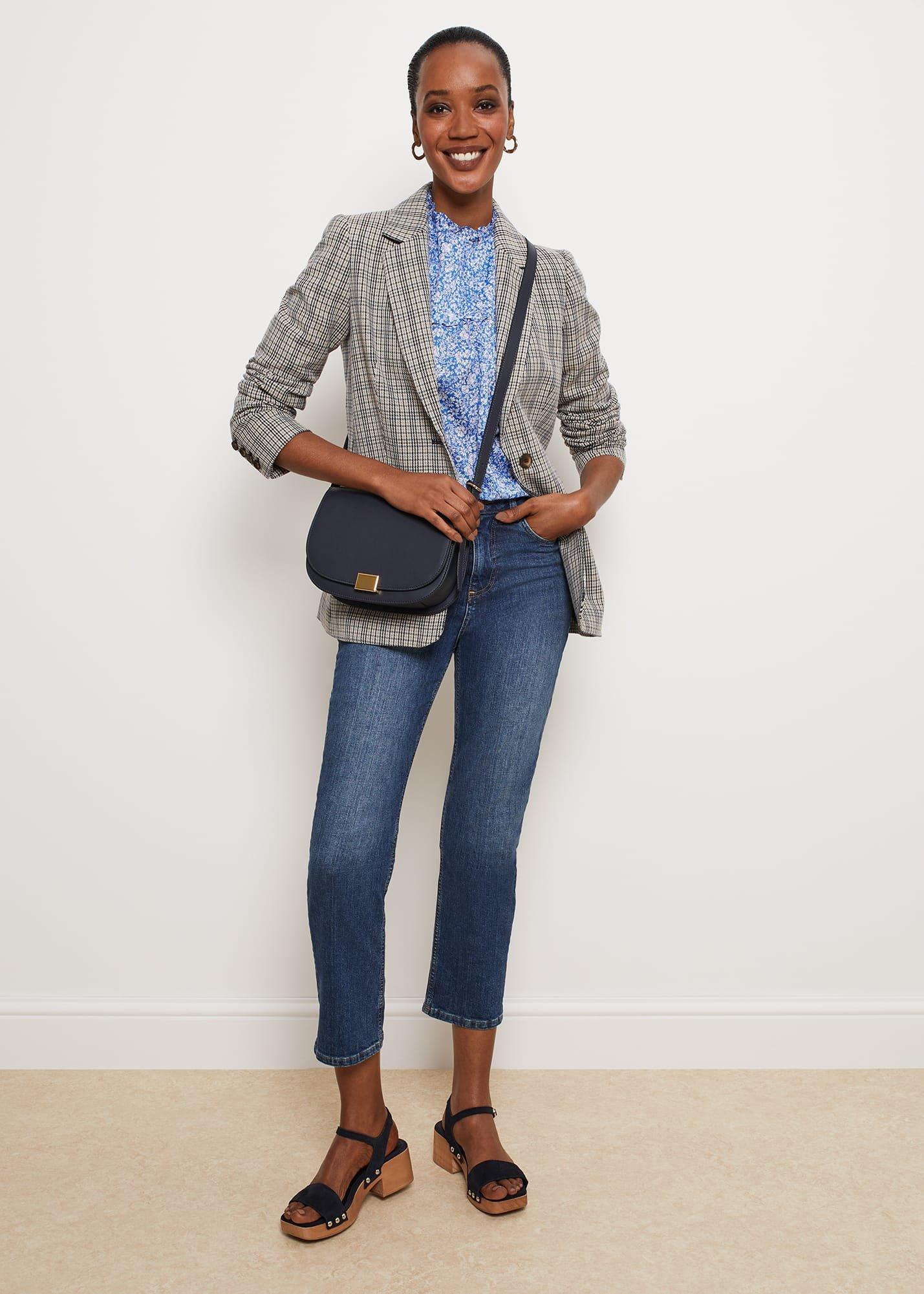 Alden Blouse, Blue Ivory, hi-res