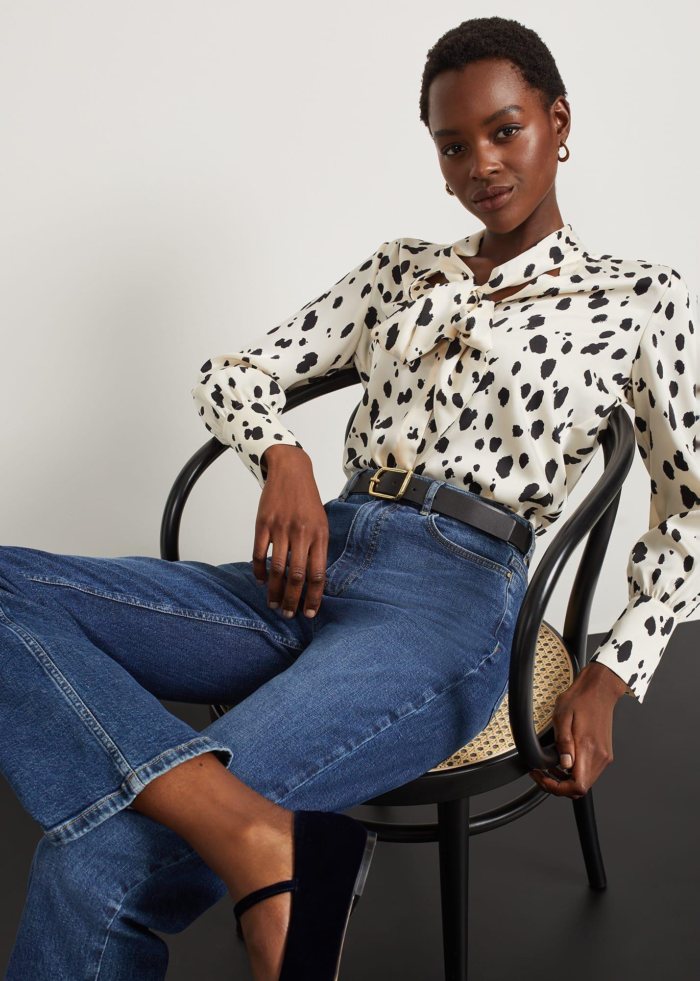 Lawson Blouse, Cream Black, hi-res