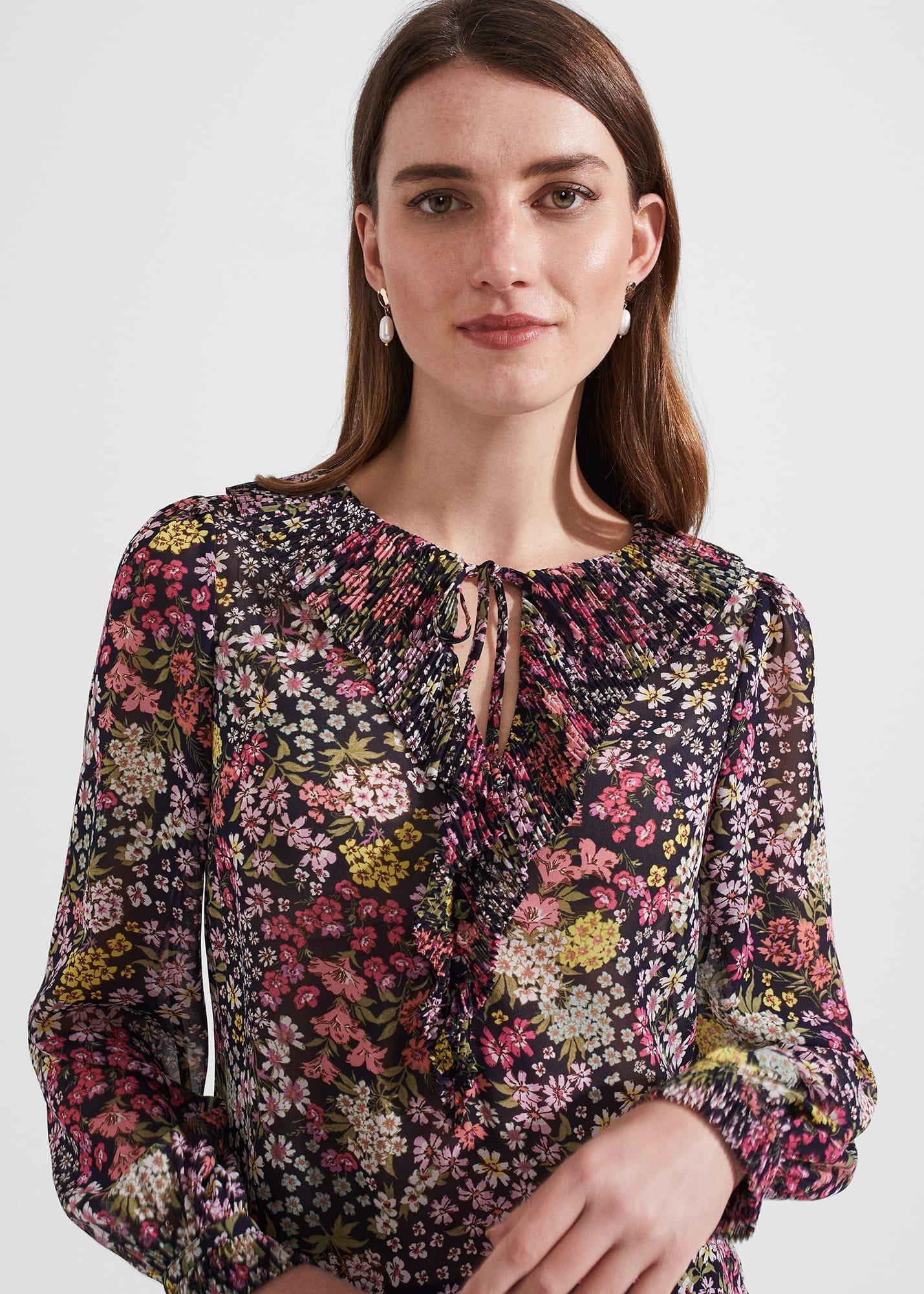 Michelle Floral Blouse, Midnight Multi, hi-res