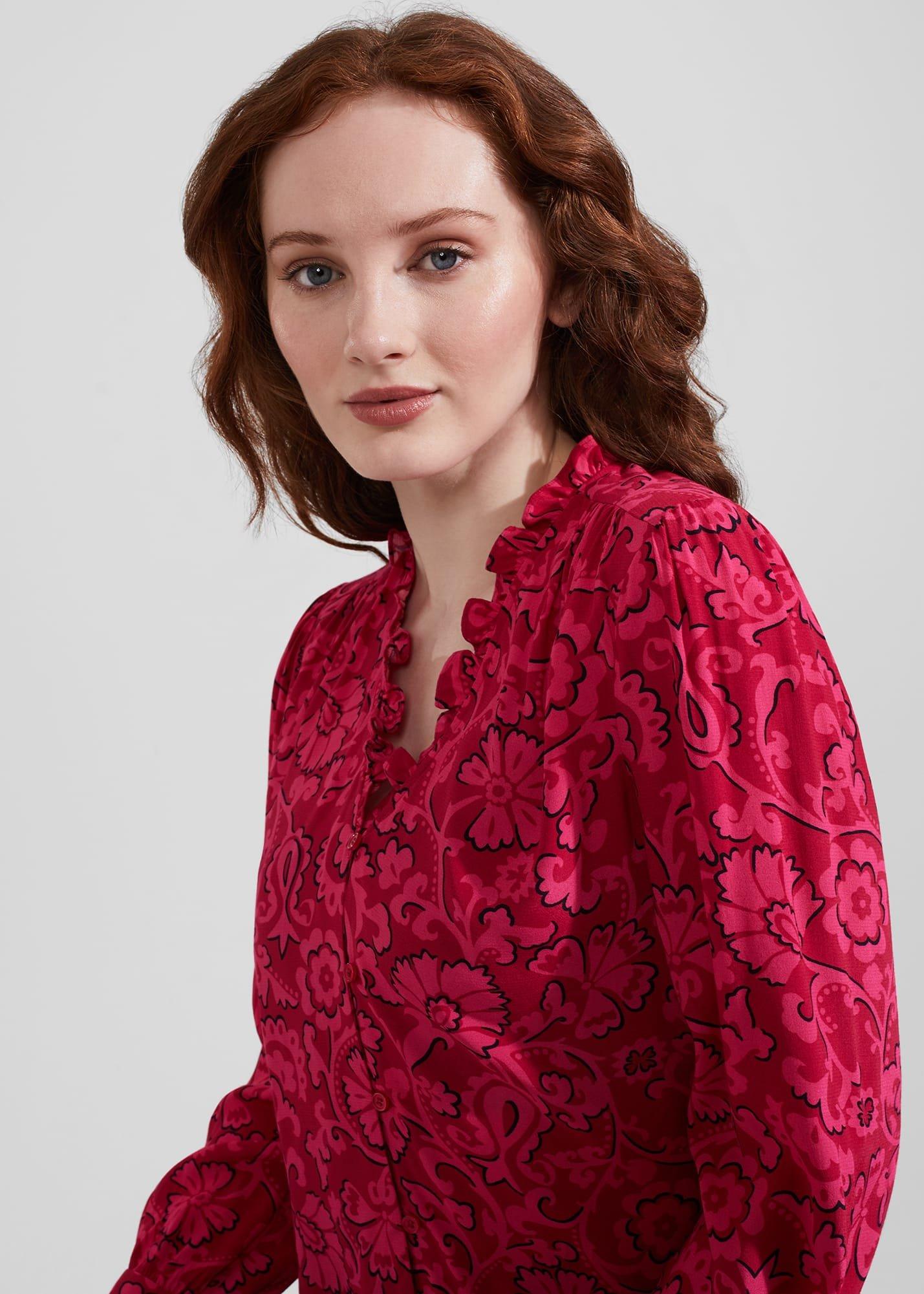 Gloria Blouse, Red Pink, hi-res