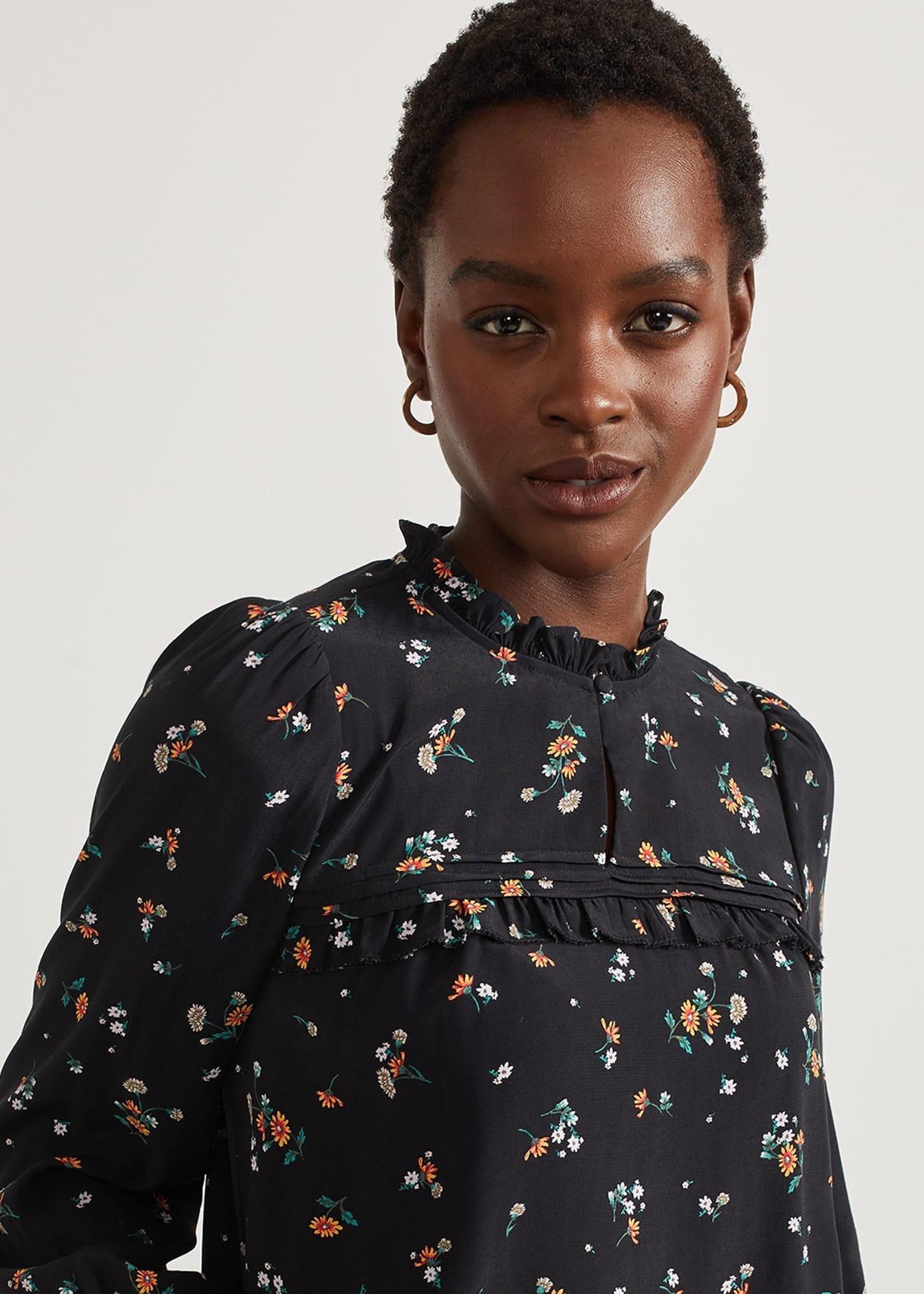 Henley Top, Black Multi, hi-res