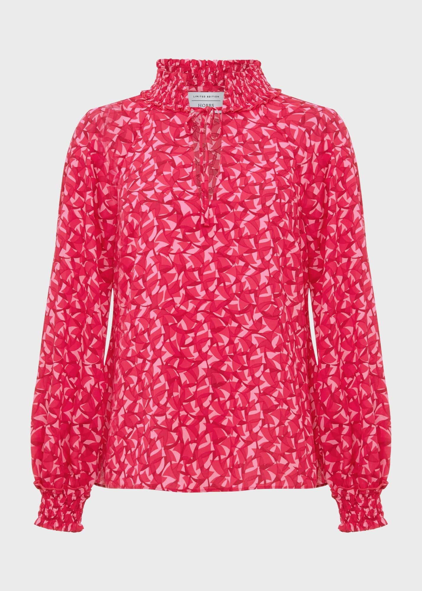 Kennedy Print Blouse, Pink Multi, hi-res