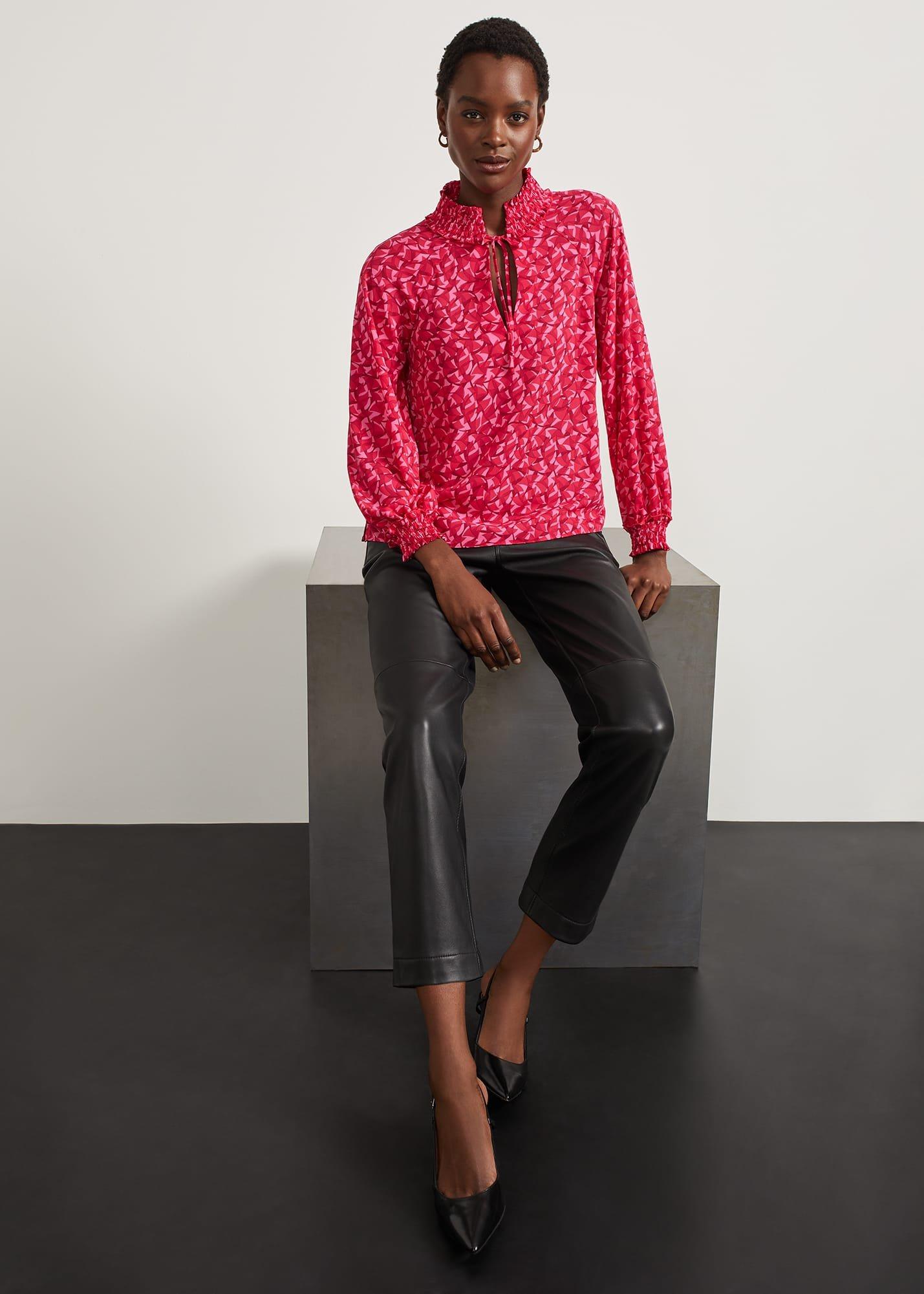 Kennedy Print Blouse, Pink Multi, hi-res